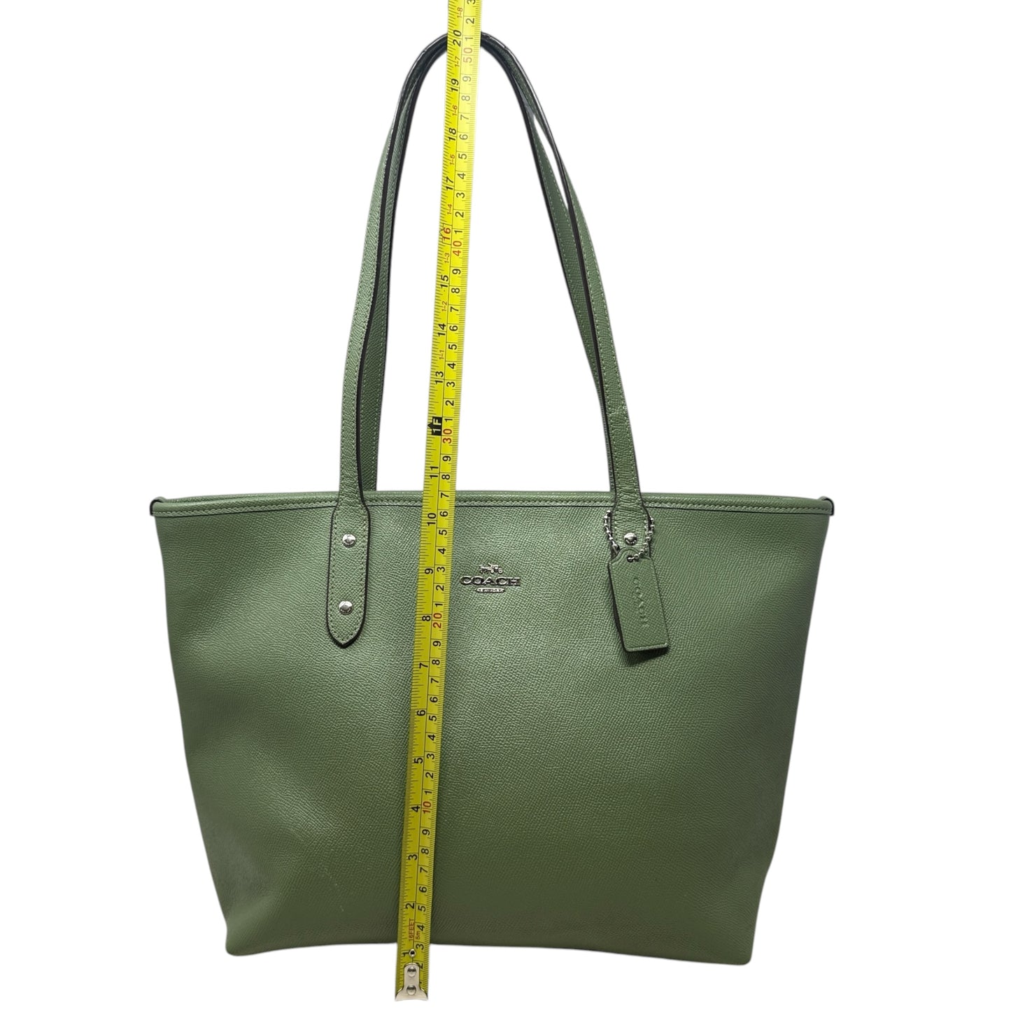 City Zip Tote In Crossgrain Leather Designer By Coach, Size: Medium