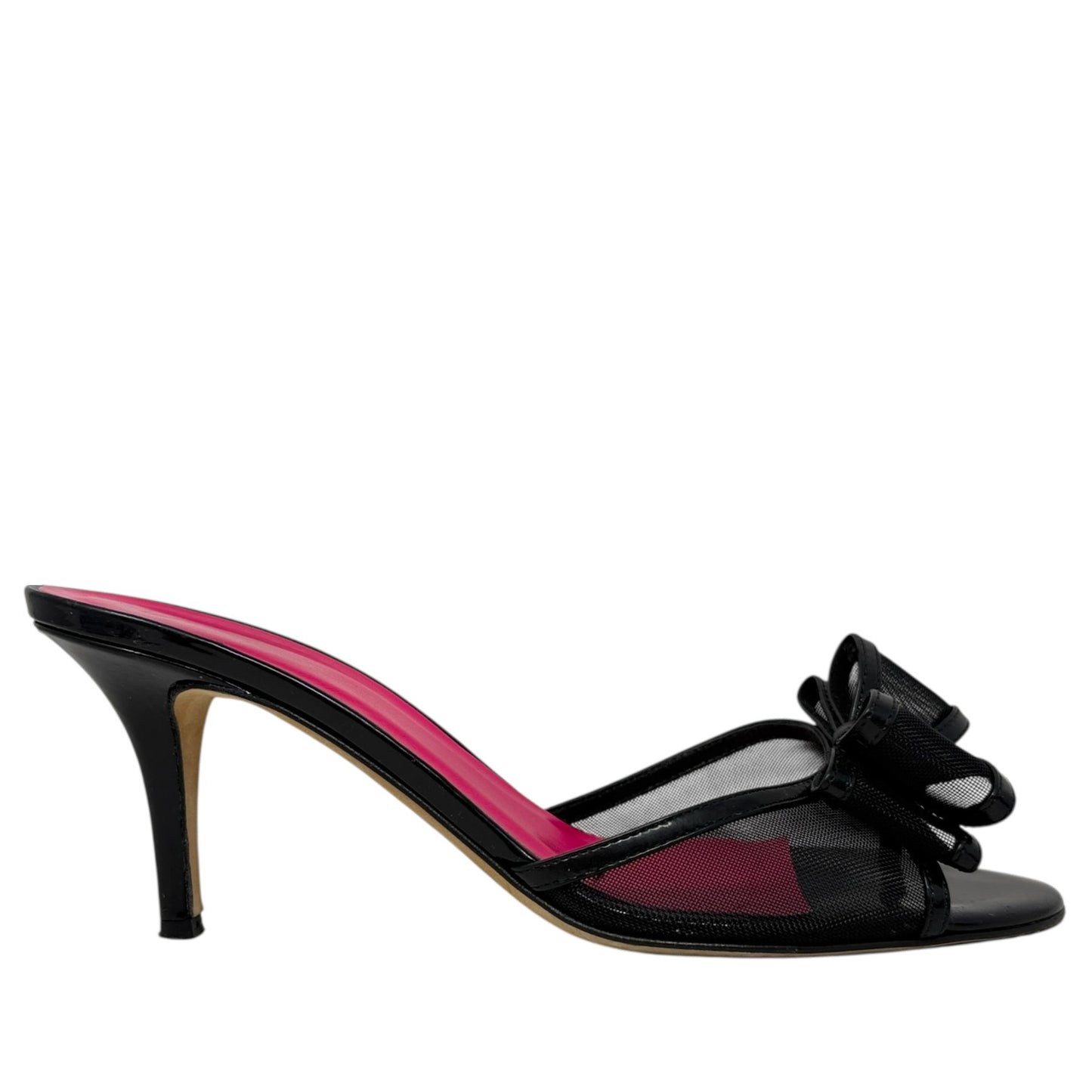 Michaela Mesh Bow Mule Sandals Designer By Kate Spade In Black, Size: 8