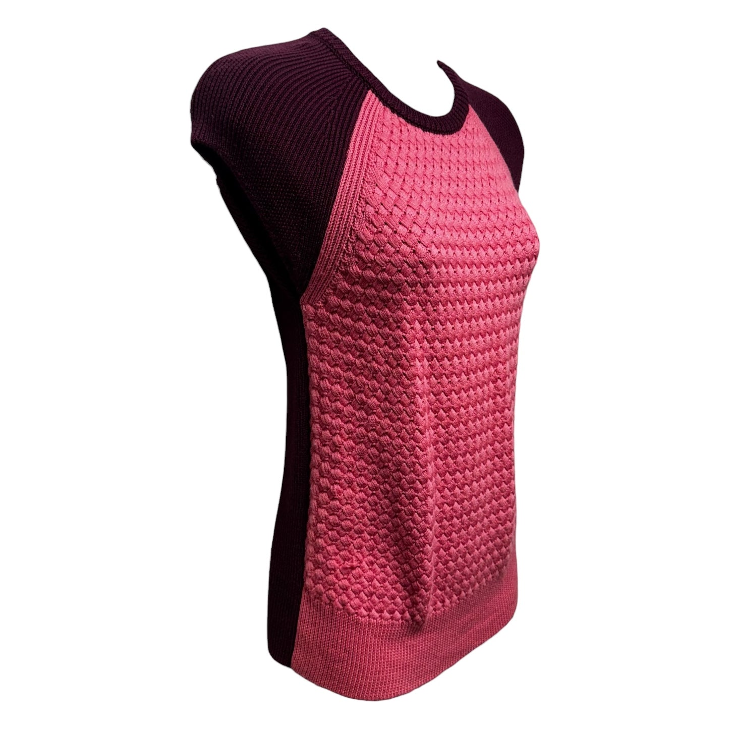 Wool Vest Sweater By St. John In Pink & Purple, Size: S