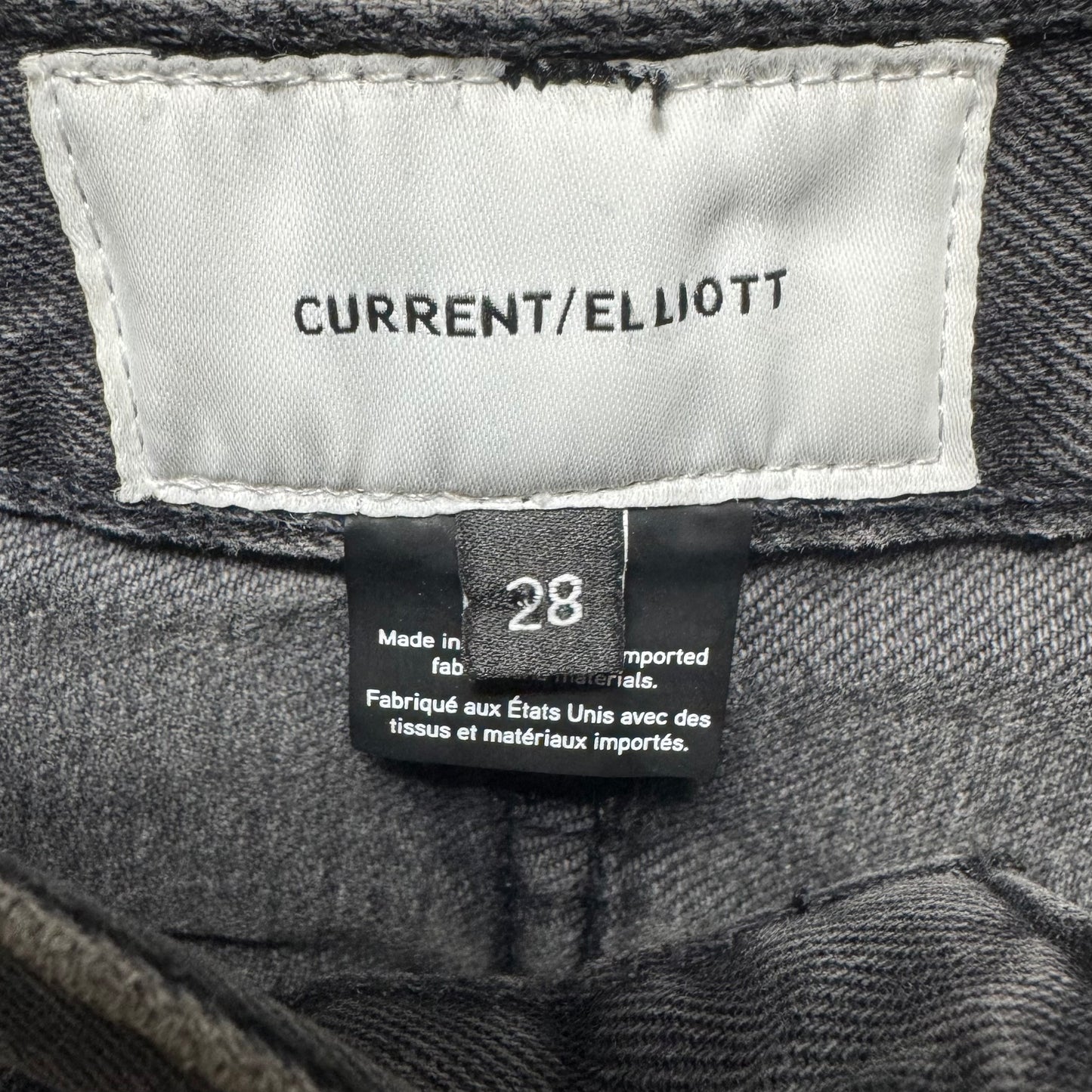 The Original Straight Jeans By Current/elliott In Valo Destroy Black Denim, Size: 6/28