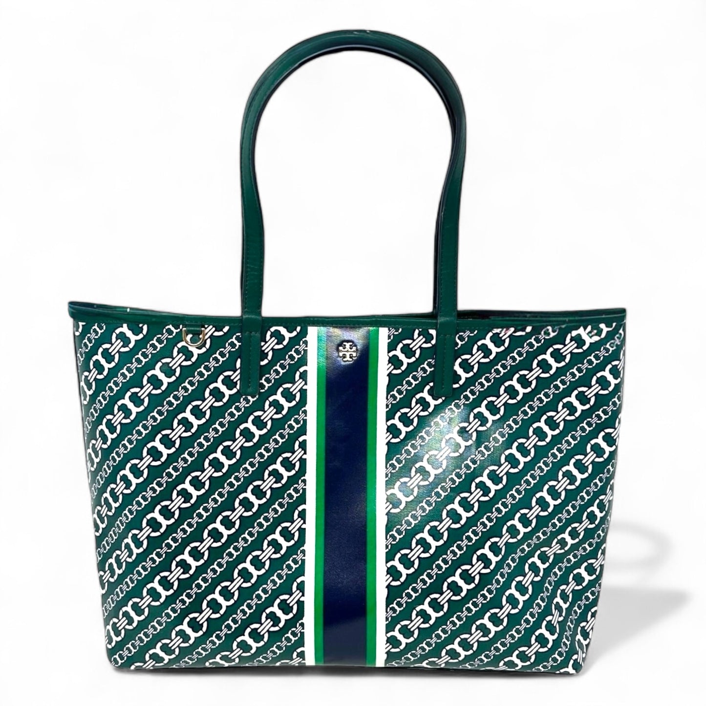 Gemini Link Tote in Green Bias Designer Tory Burch, Size Large