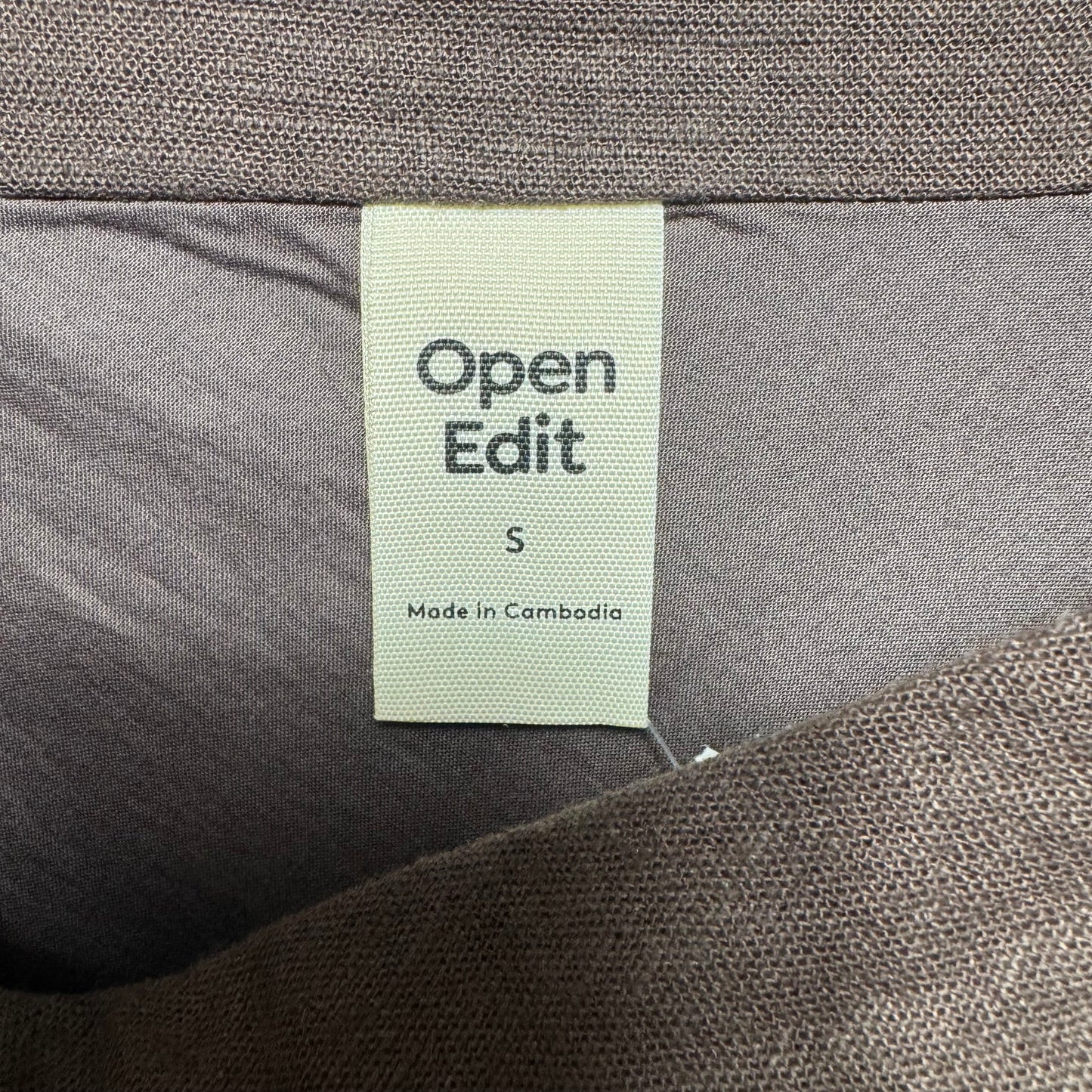 Linen Blend Skirt Maxi By Open Edit In Brown, Size: S