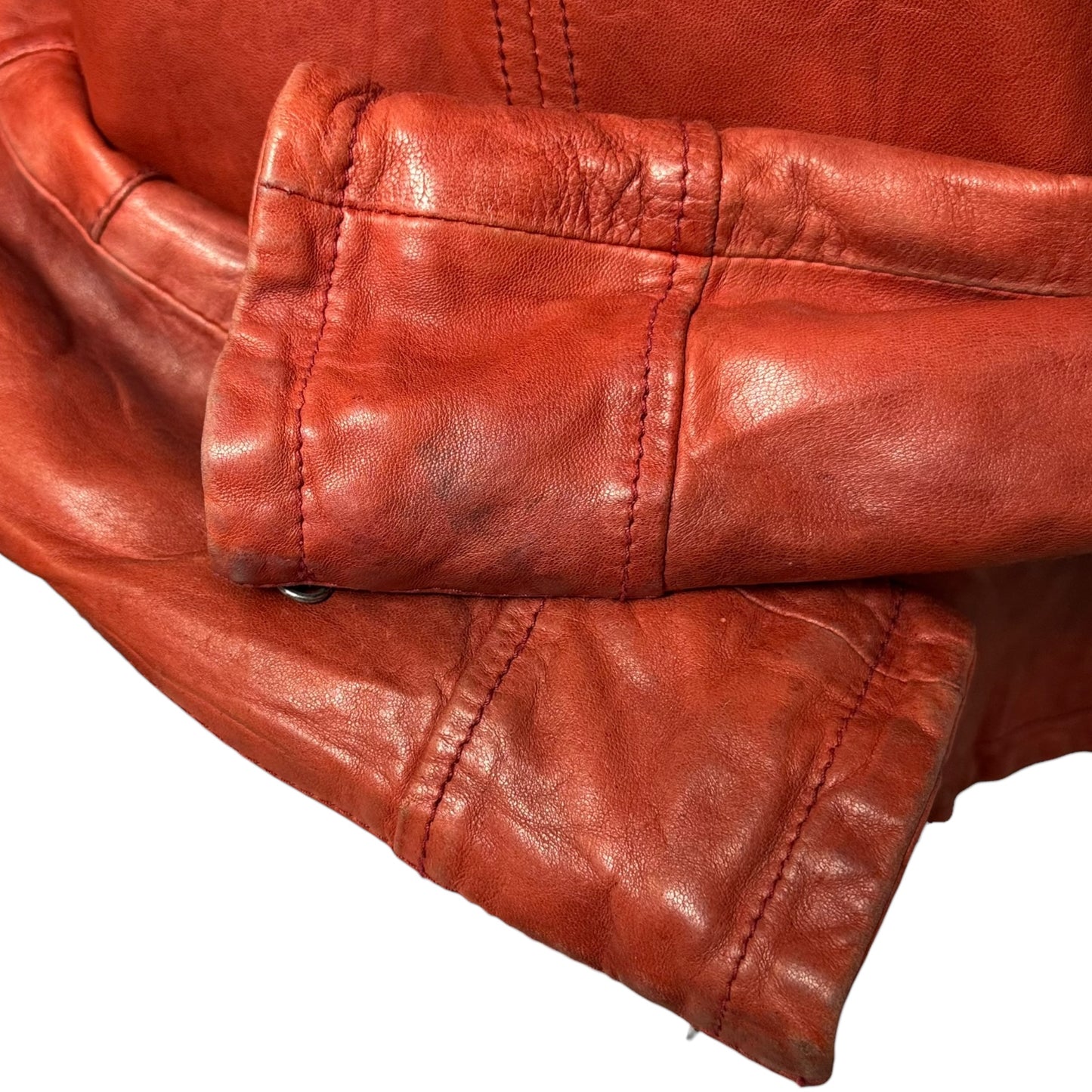 Jacket Moto Leather By Empresa In Red, Size: S (IT 40)