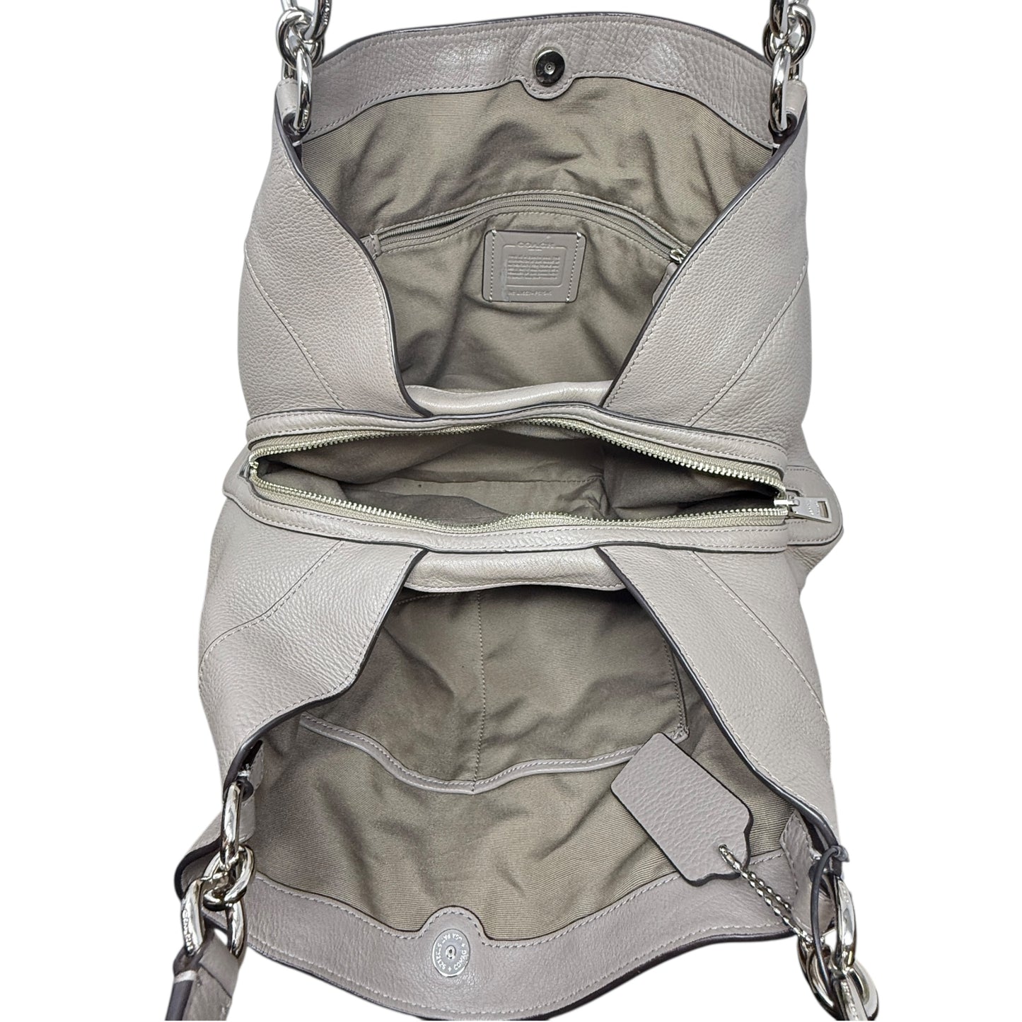 Lexy Pebble Leather Shoulder Bag Designer By Coach, Size: Large