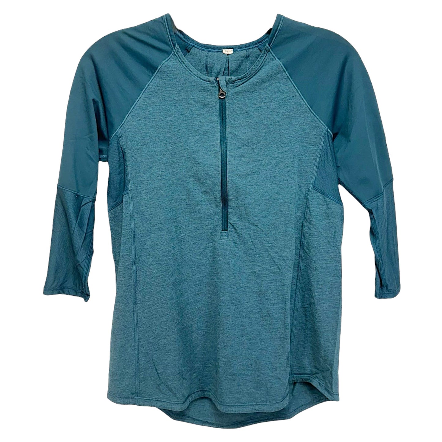 Clip-In Long Sleeve 1/2 Zip Top By Lululemon In Heathered Alberta Lake, Size: M