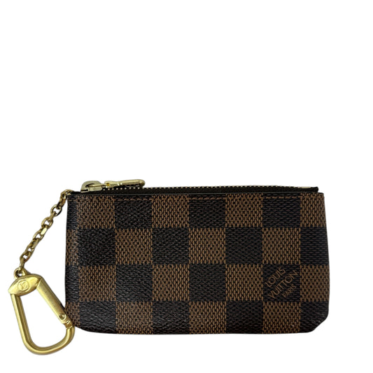 2015 Damier Ebene Canvas Key Pouch Luxury Designer By Louis Vuitton, Size: Small