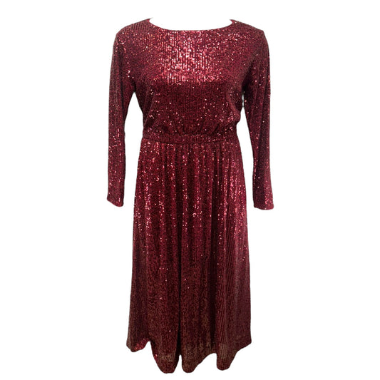 Sequin Midi Dress By Maggy London In Red  Size: 10