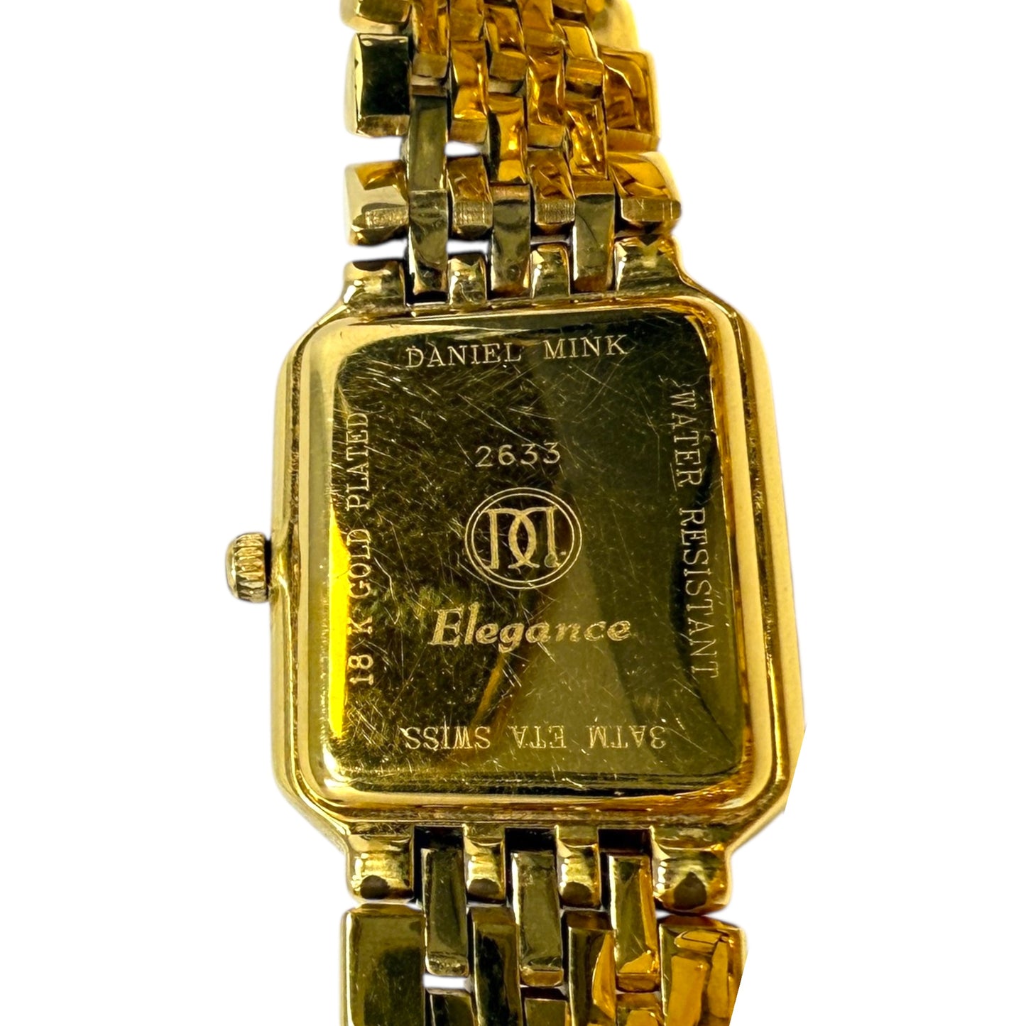Vintage Elegance Collection Swiss Made 18k Gold Plated & CZ Bezel Watch By Daniel Mink