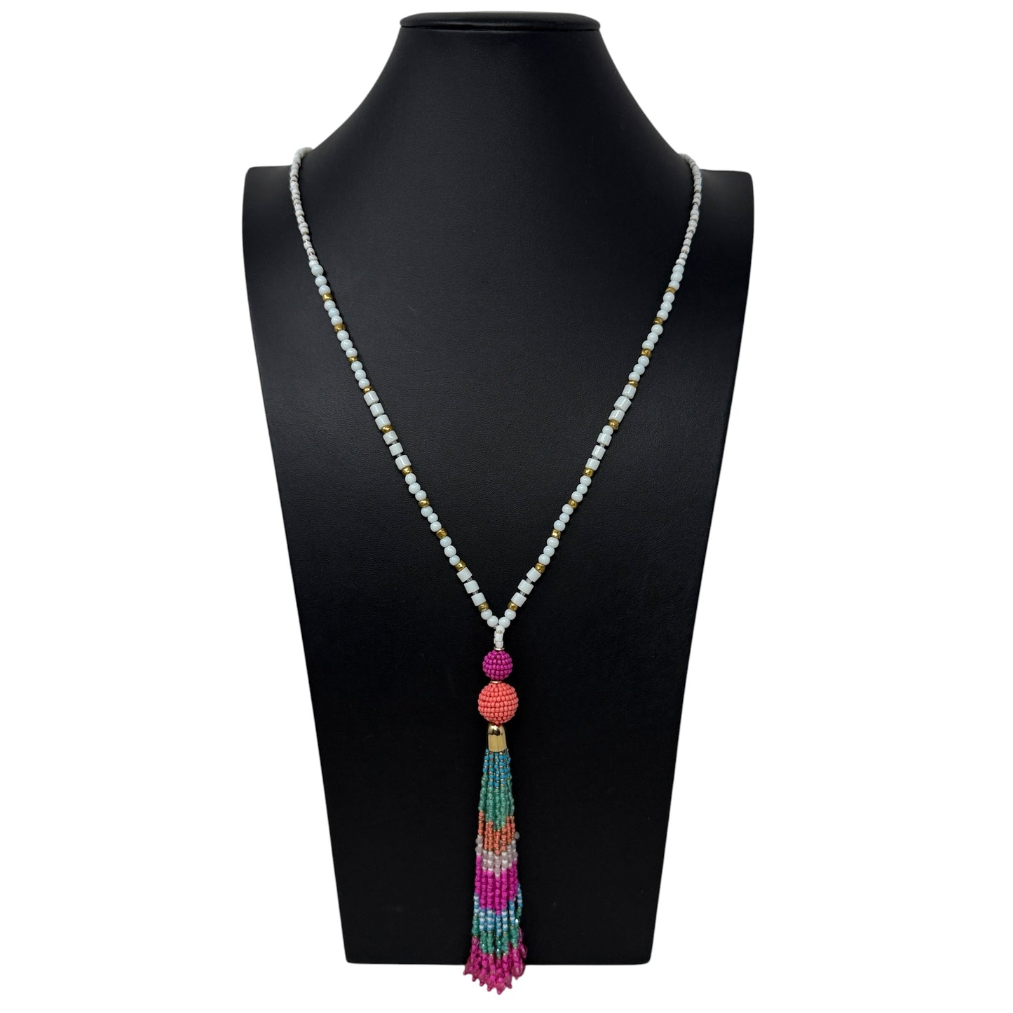 Colorful Beaded Tassel Necklace Designer By Lilly Pulitzer
