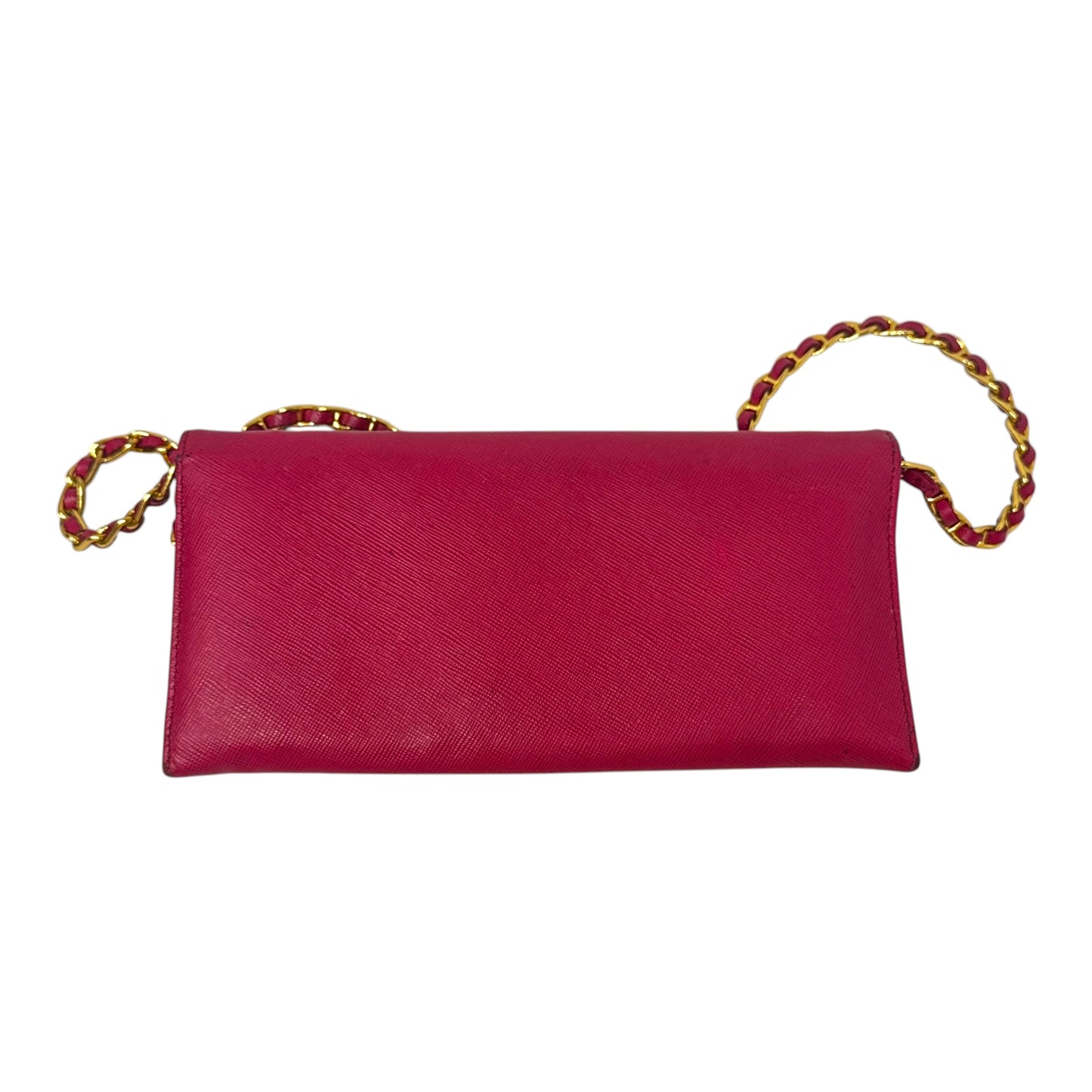 AS IS Saffiano Wallet On A Chain Crossbody Luxury Designer By Prada, Size: Small