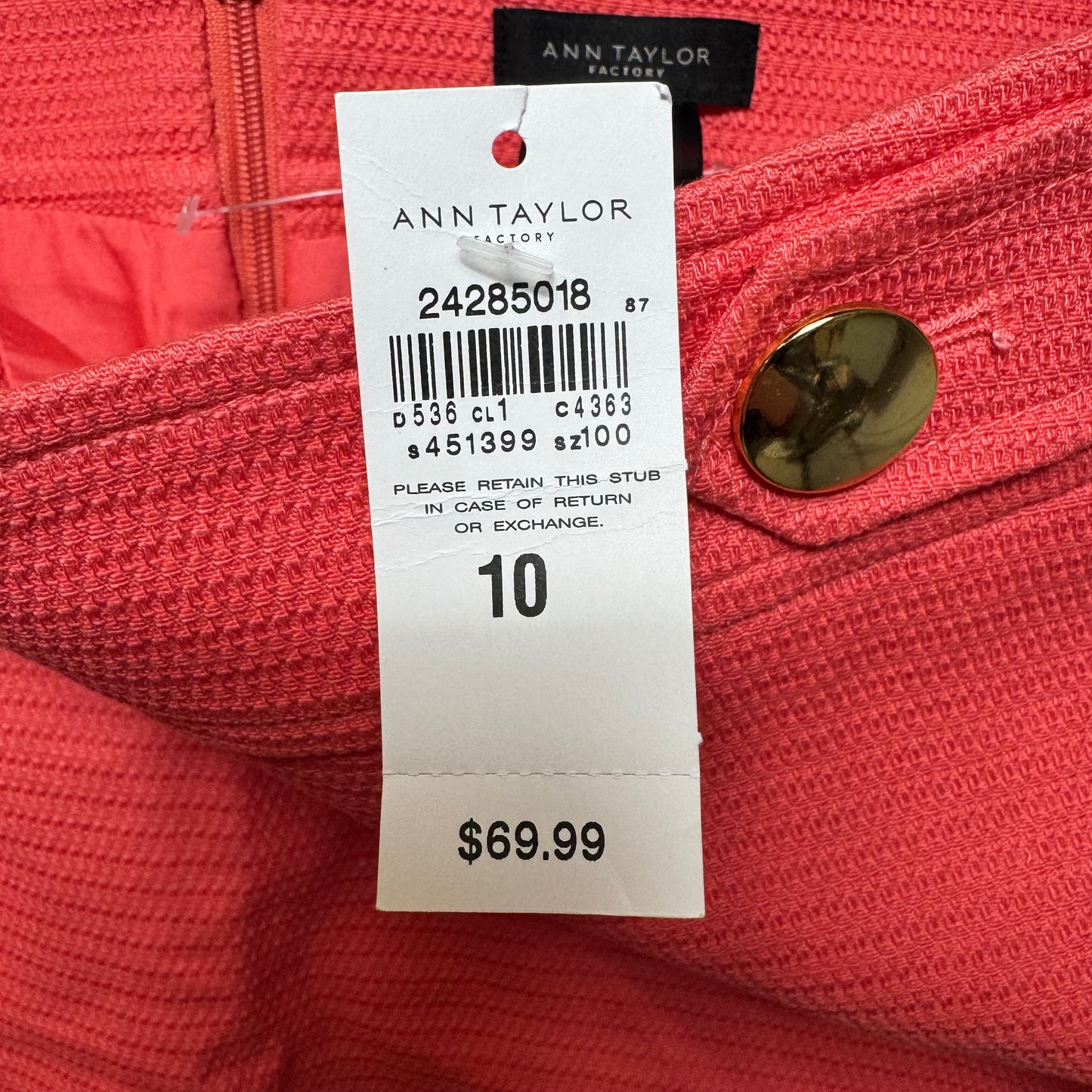 Skirt Mini & Short By Ann Taylor In Orange, Size: 10