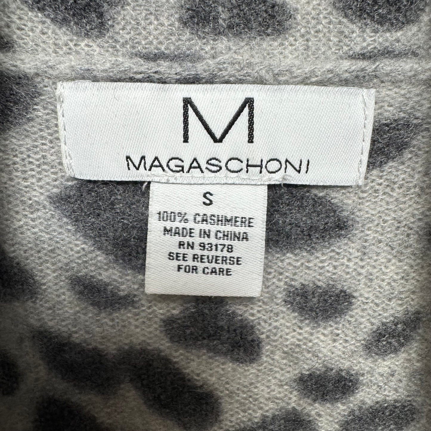 Sweater Cardigan Cashmere By Magaschoni In Black & Grey, Size: S
