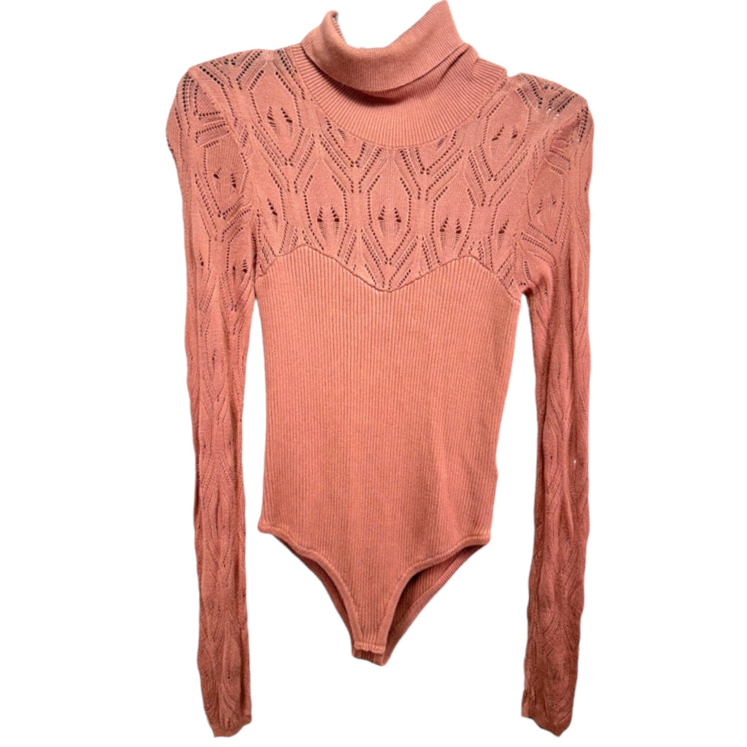 Pretty in Pointelle Turtleneck Bodysuit By Free People, Size M