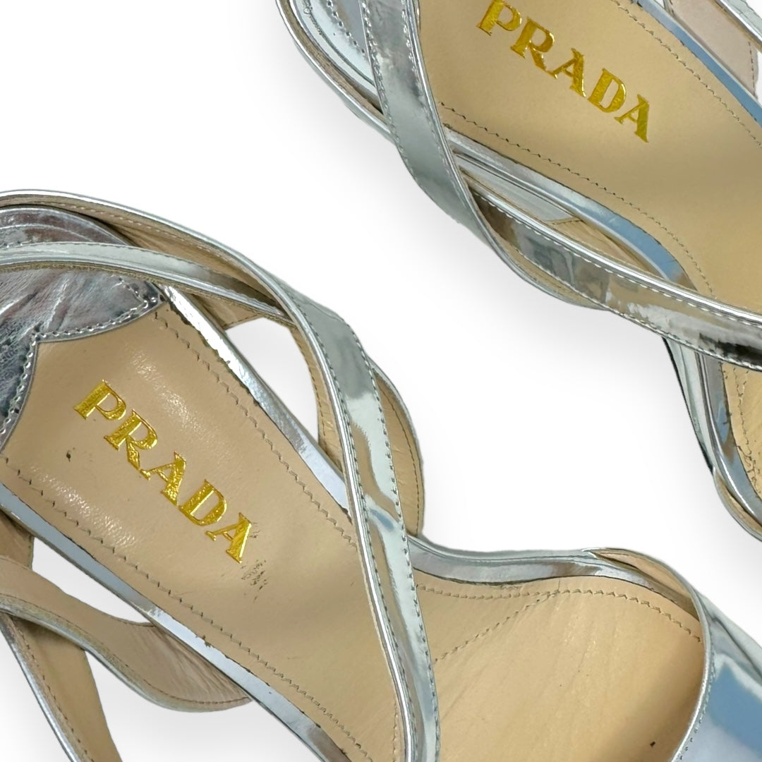 Calzature Donna Wedge Sandals Shoes Luxury Designer By Prada  Size: 9 (IT 39)