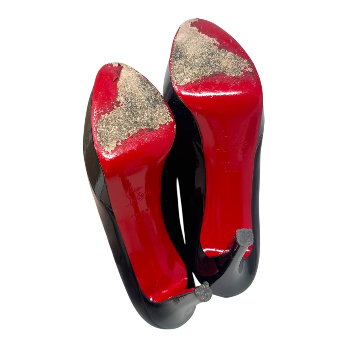 Bianca 120 Patent Shoes Luxury Designer By Christian Louboutin In Black, Size: 7 (IT 37.5)