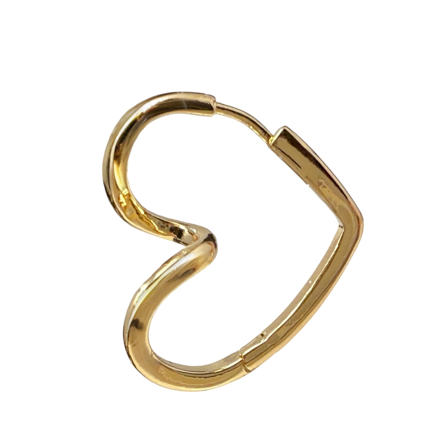 Gold Tone Heart Hoop Earrings