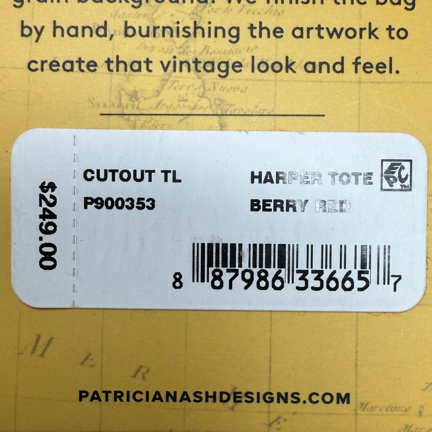 Harper Tote In Berry Red Designer By Patricia Nash, Size: Large