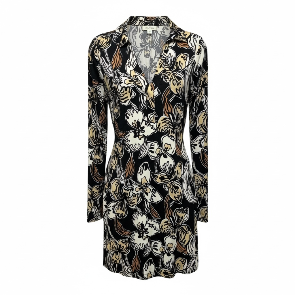 Alalynn Long Sleeve Romper Designer By Lilly Pulitzer In Onyx Irisistable, Size: XS