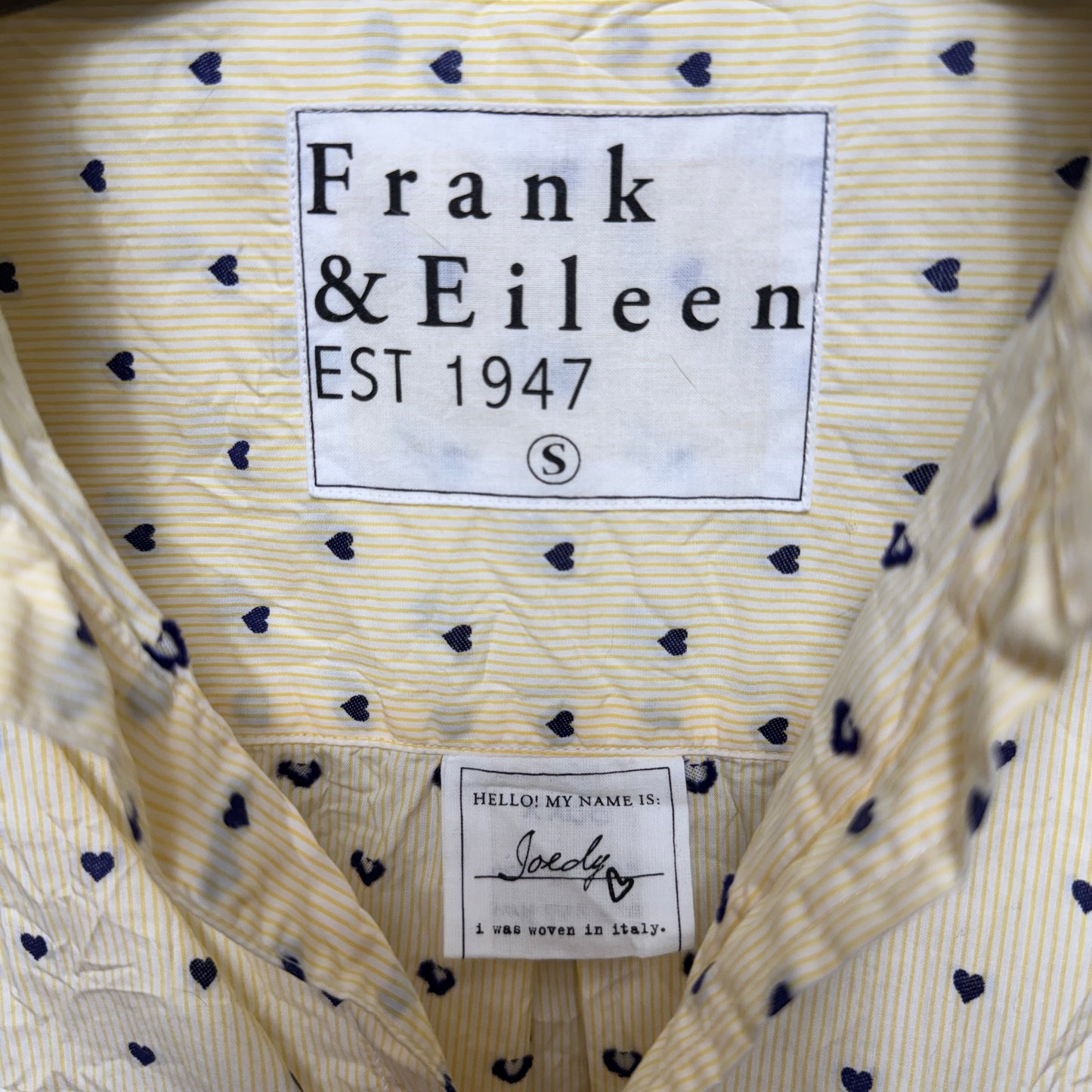 Joedy Button Up Shirt By Frank And Eileen In Blue & Yellow, Size: S