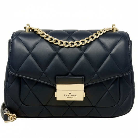 Carey Smooth Quilted Leather Flap Shoulder Bag Designer By Kate Spade, Size: Medium