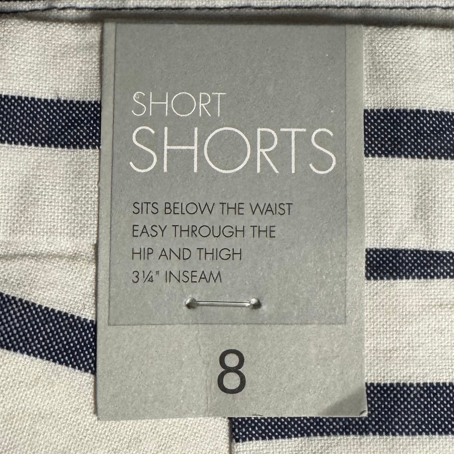 3 1/4” Inseam Short Shorts By Gap In Striped Pattern, Size: 8