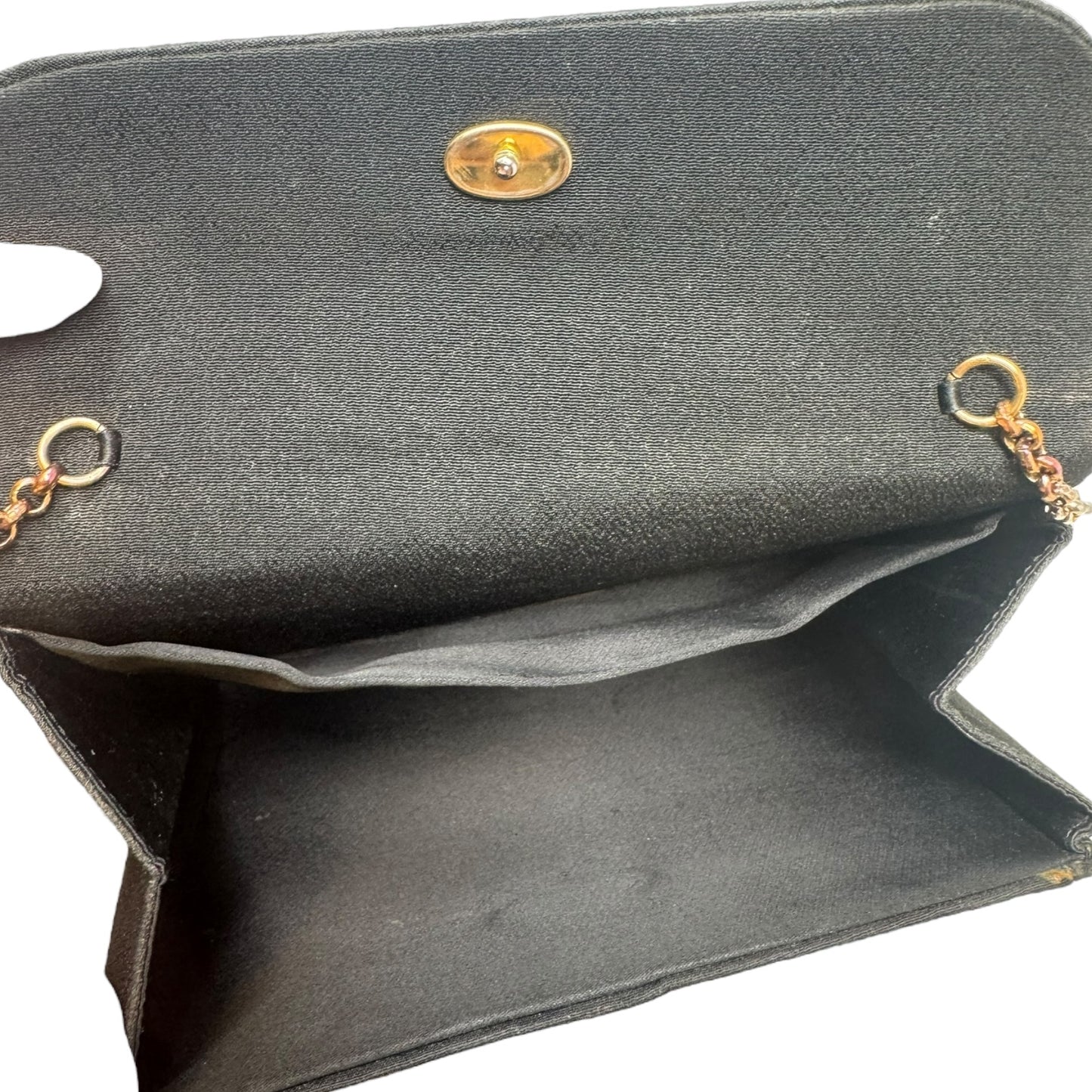 Vintage Canvas Chain Strap Crossbody Handbag Luxury Designer By Gucci, Size: Medium