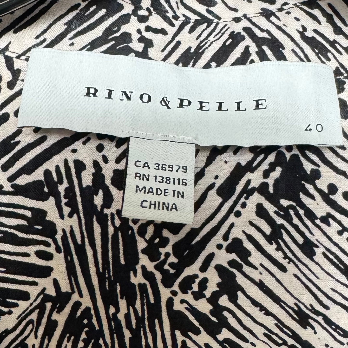Collared Top Short Sleeve By Rino & Pelle In Black & Cream, Size: 12