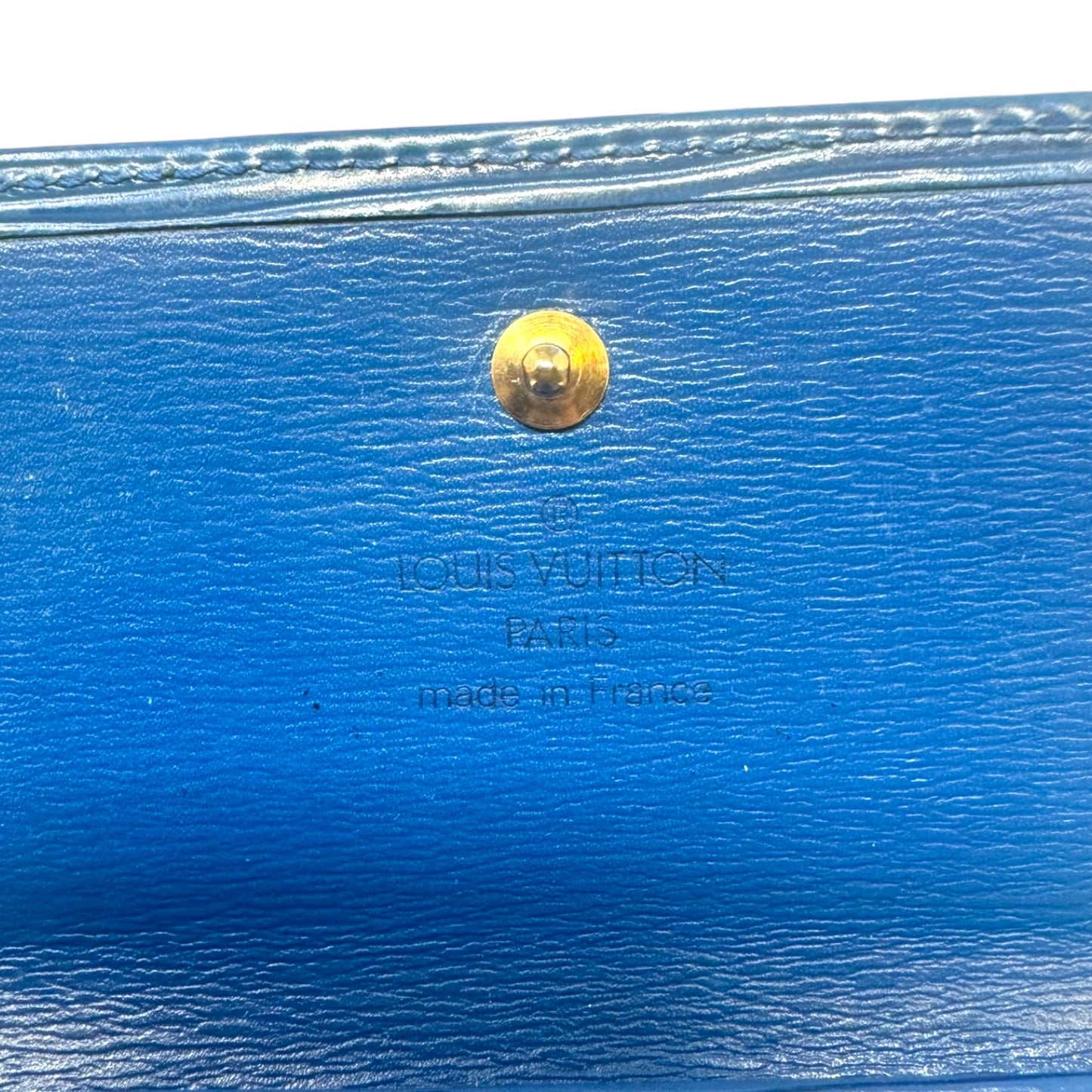 Epi Elise Wallet in Toledo Blue Luxury Designer By Louis Vuitton, Size: Medium