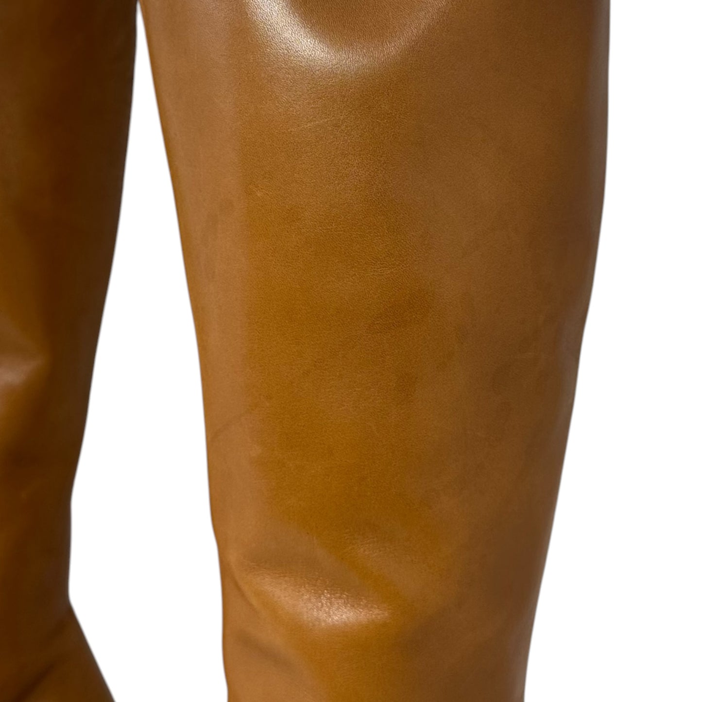 Leather Knee High Heel Boots Designer By Sergio Rossi In Tan, Size: 7