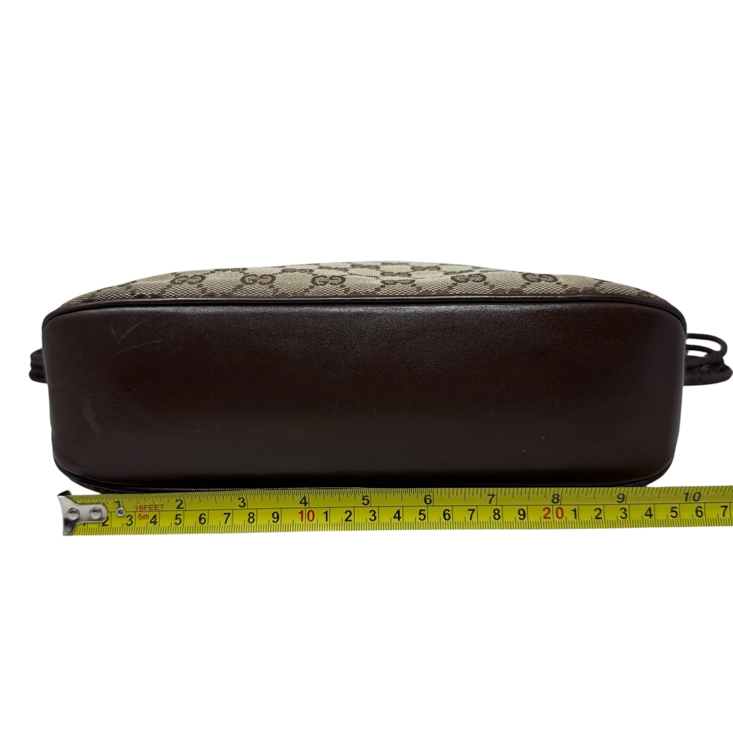 Vintage GG Monogram Canvas Braided Messenger Shoulder Bag  Luxury Designer By Gucci, Size: Medium
