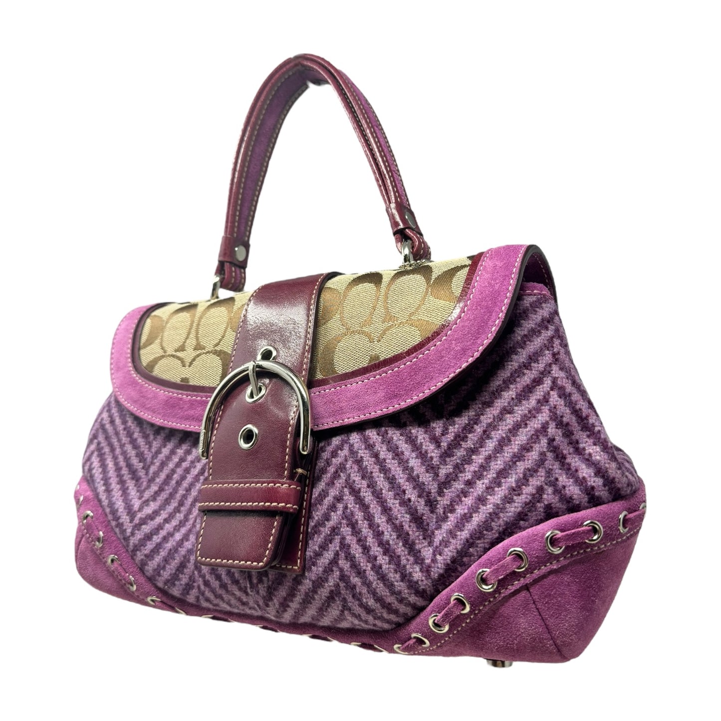 Limited Edition SoHo Herringbone Signature Collection Handbag Designer By Coach, Size: Small