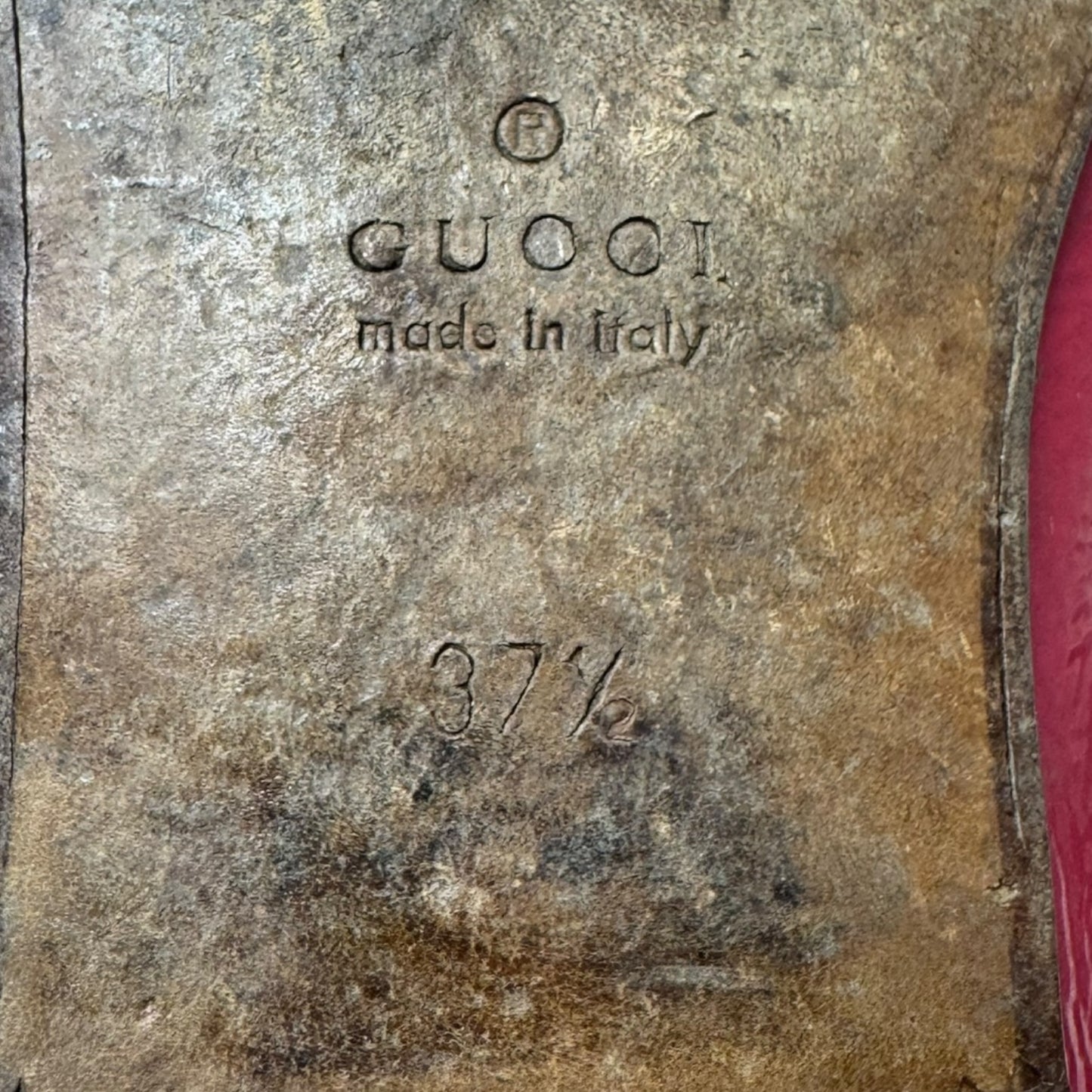AS IS Vintage Patent Horsebit Loafers Shoes Luxury Designer By Gucci In Pink, Size: 7.5 (IT 7.5)
