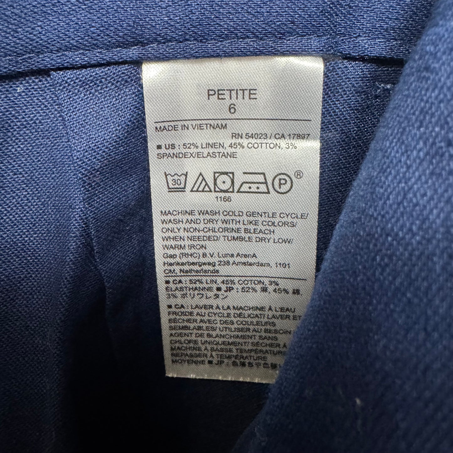 Wide Leg Pants Linen Blend By Banana Republic In Blue, Size: 6p