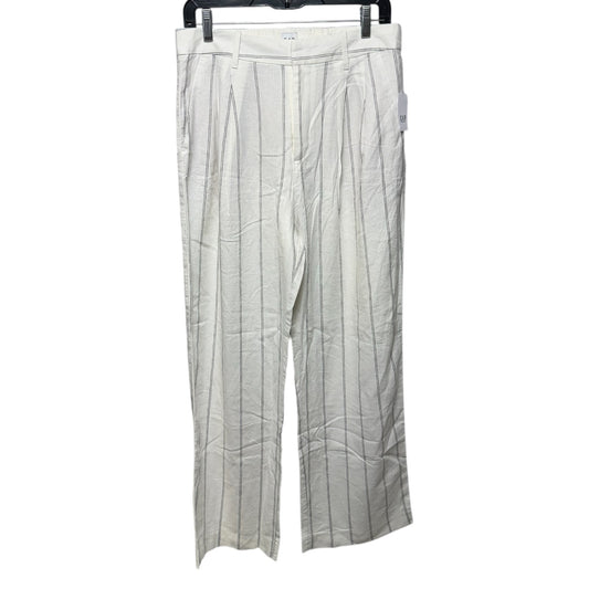 365 High-Rise Linen-Blend Trouser By Gap In Striped Pattern, Size: 8