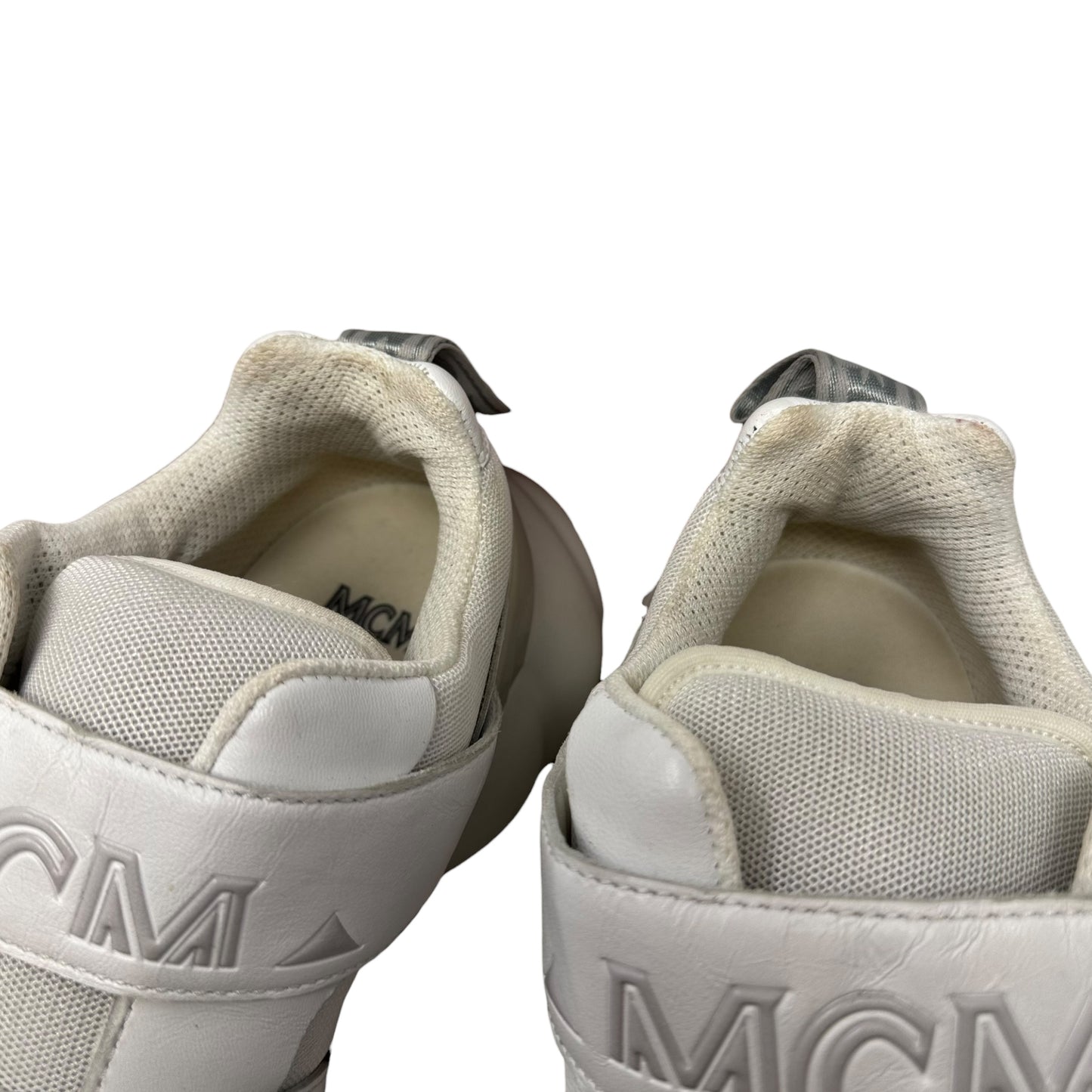 Himmel Low Top Velcro Sneakers Shoes Luxury Designer By Mcm In White, Size: 8 (38)