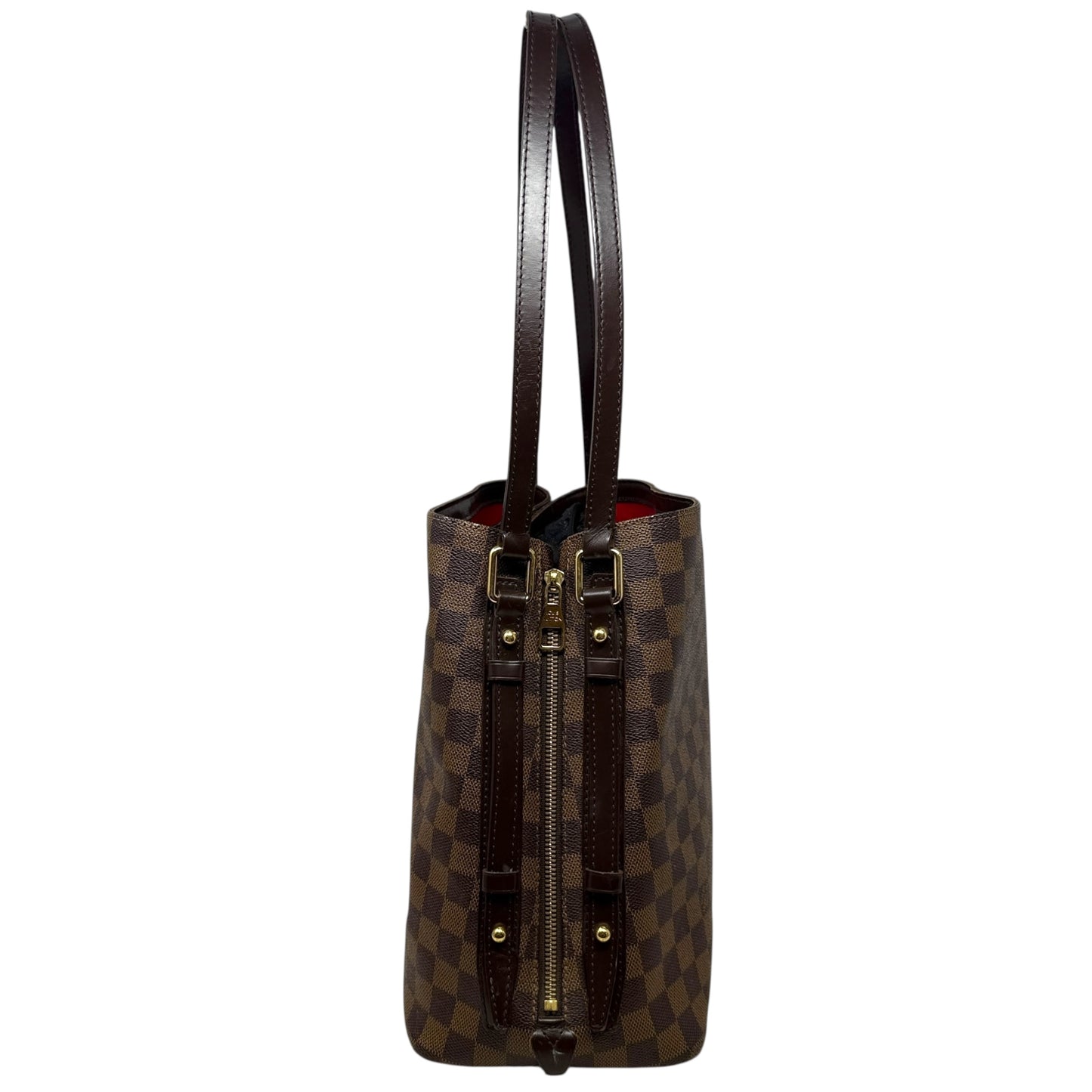Cabas Rivington Tote In Damier Ebene Canvas Luxury Designer By Louis Vuitton, Size: Large