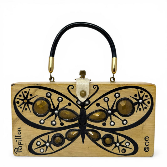 Vintage Collectible 60’s “Papillon” Wooden Box Bag By Enid Collins Of Texas, Size: Small