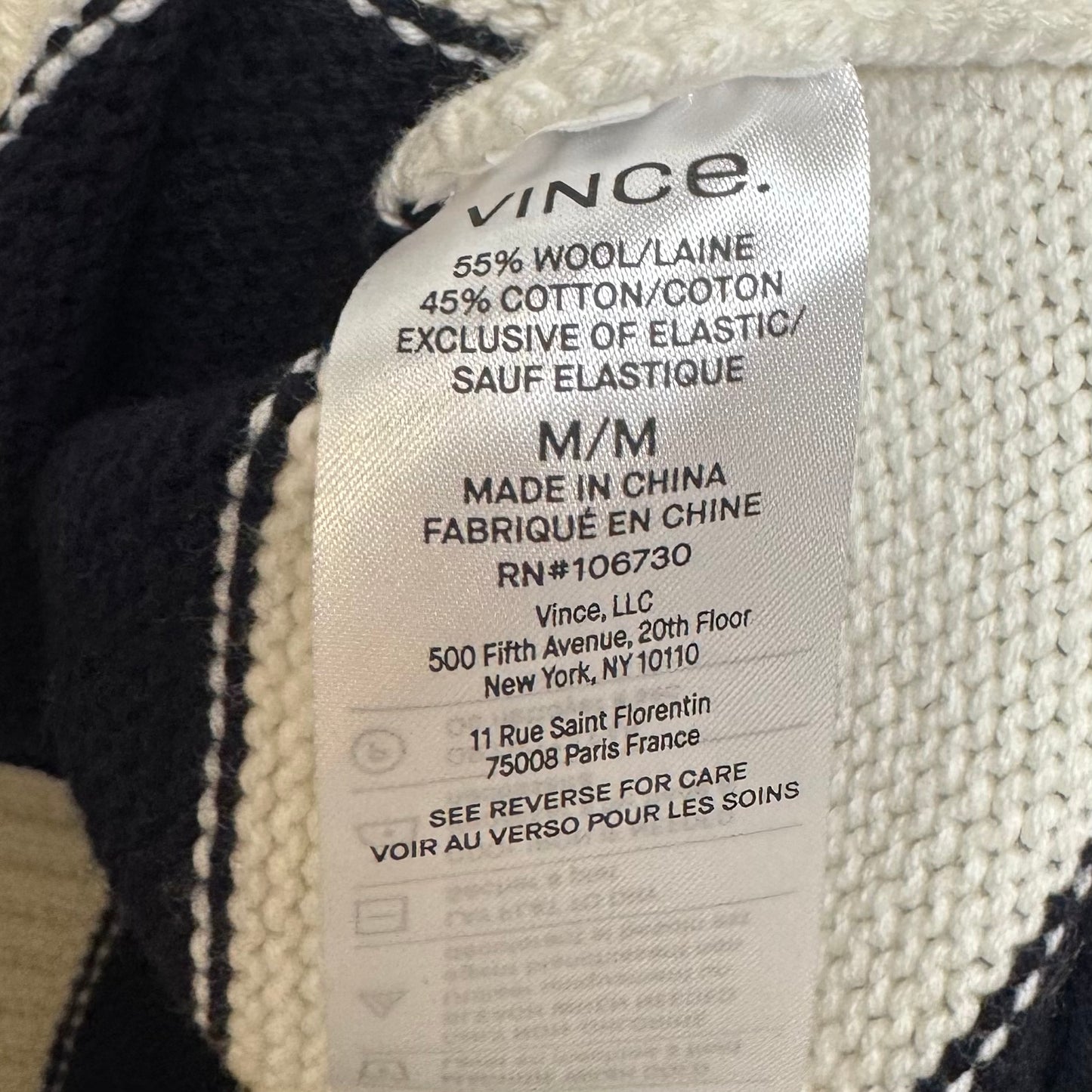 Wool Blend Sweater By Vince In Striped Pattern, Size: M