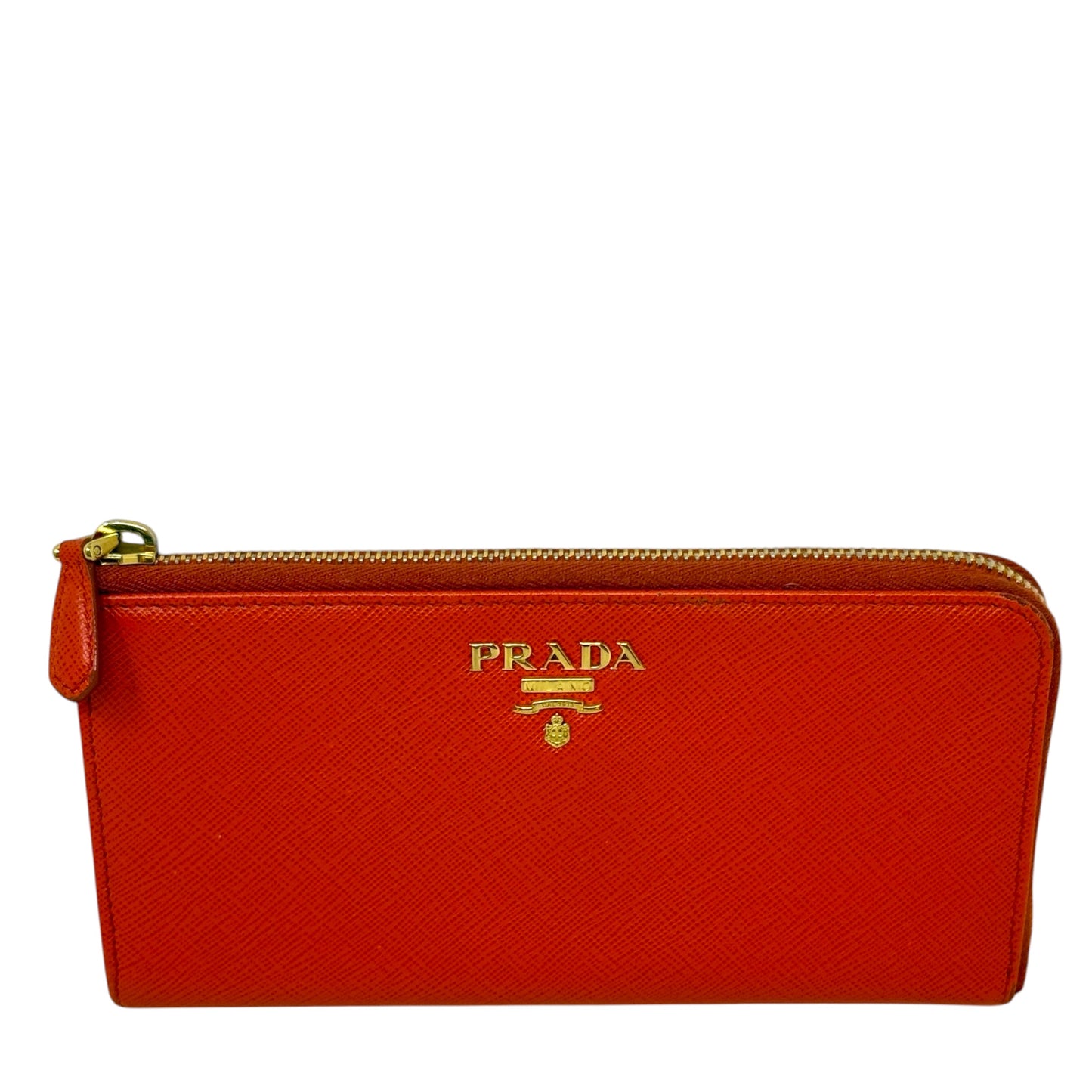 Saffiano Long Continental Zip Wallet Luxury Designer By Prada, Size: Medium
