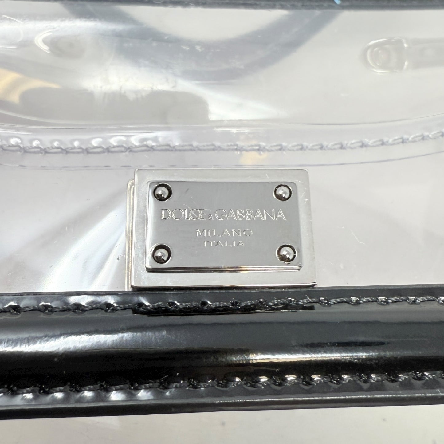 Sicily Small Transparent Top Handle Bag Luxury Designer By Dolce And Gabbana, Size: Small