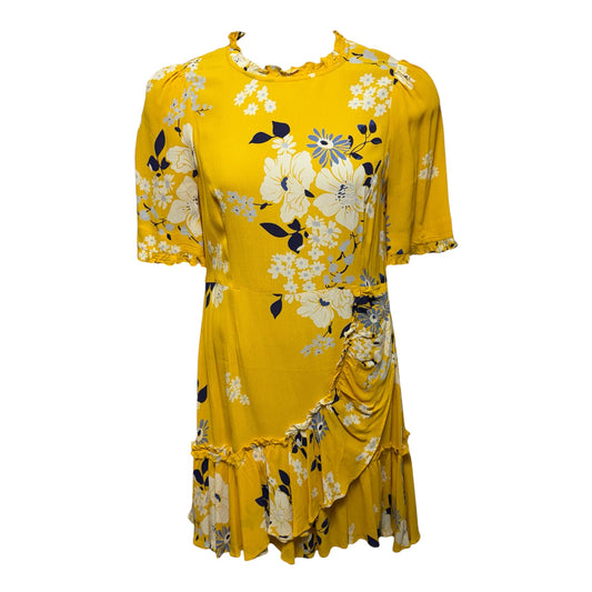 Pia Ruffle Mini Dress By Sea NY In Yellow Floral Print, Size: 8