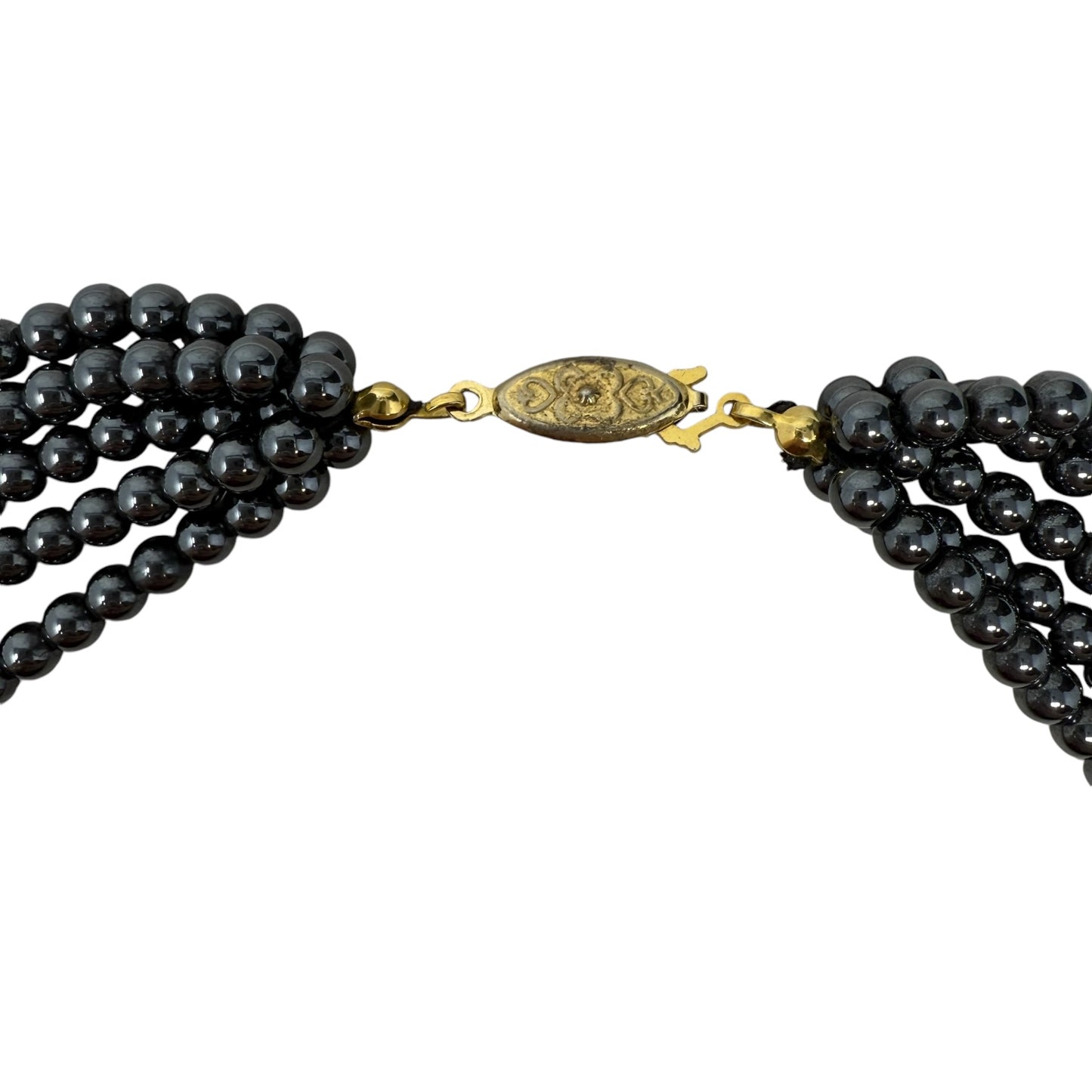 Hematite Beaded Multi-Strand Necklace Unknown Brand