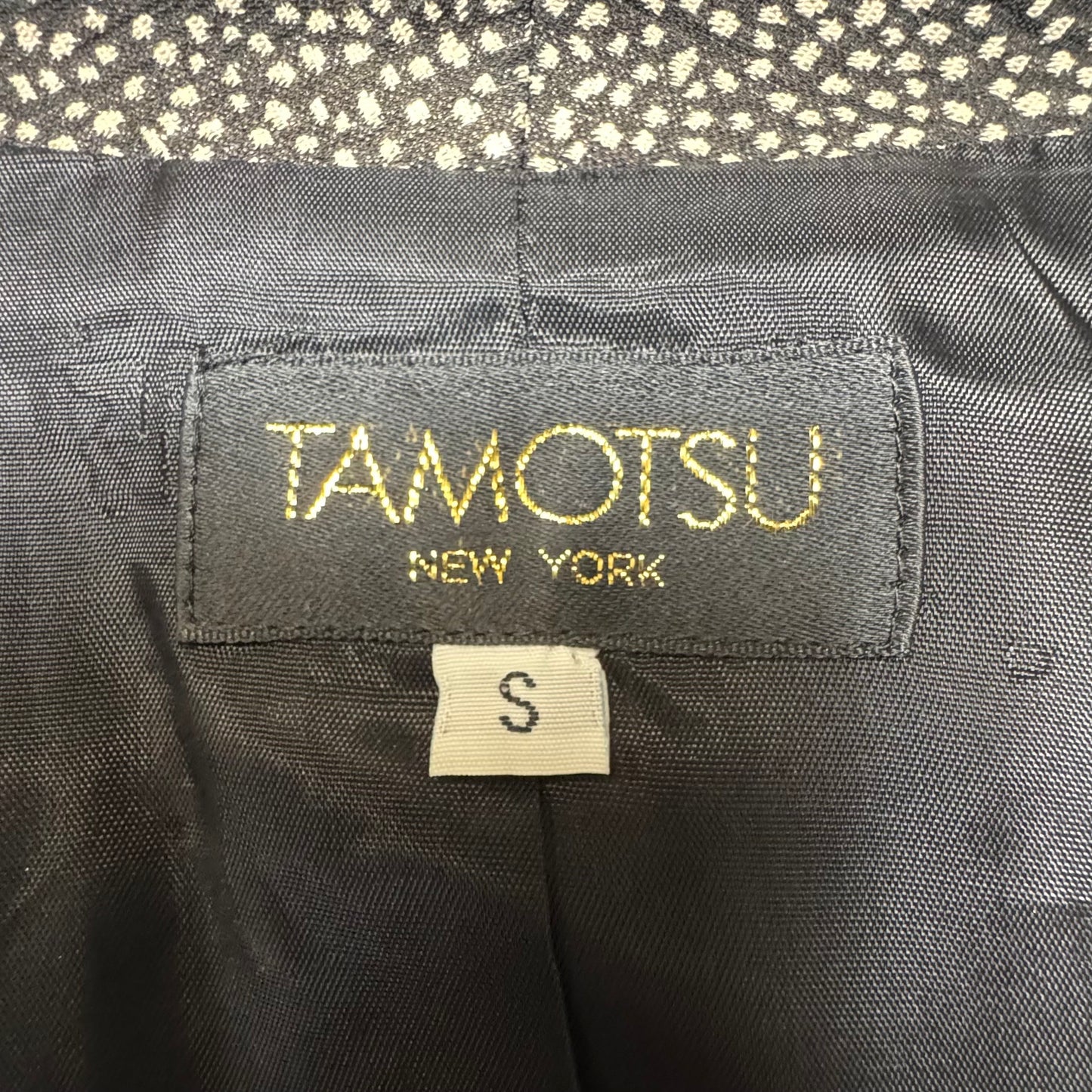 Vintage 3pc Suit By Tamotsu New York In Black & Gold, Size: S