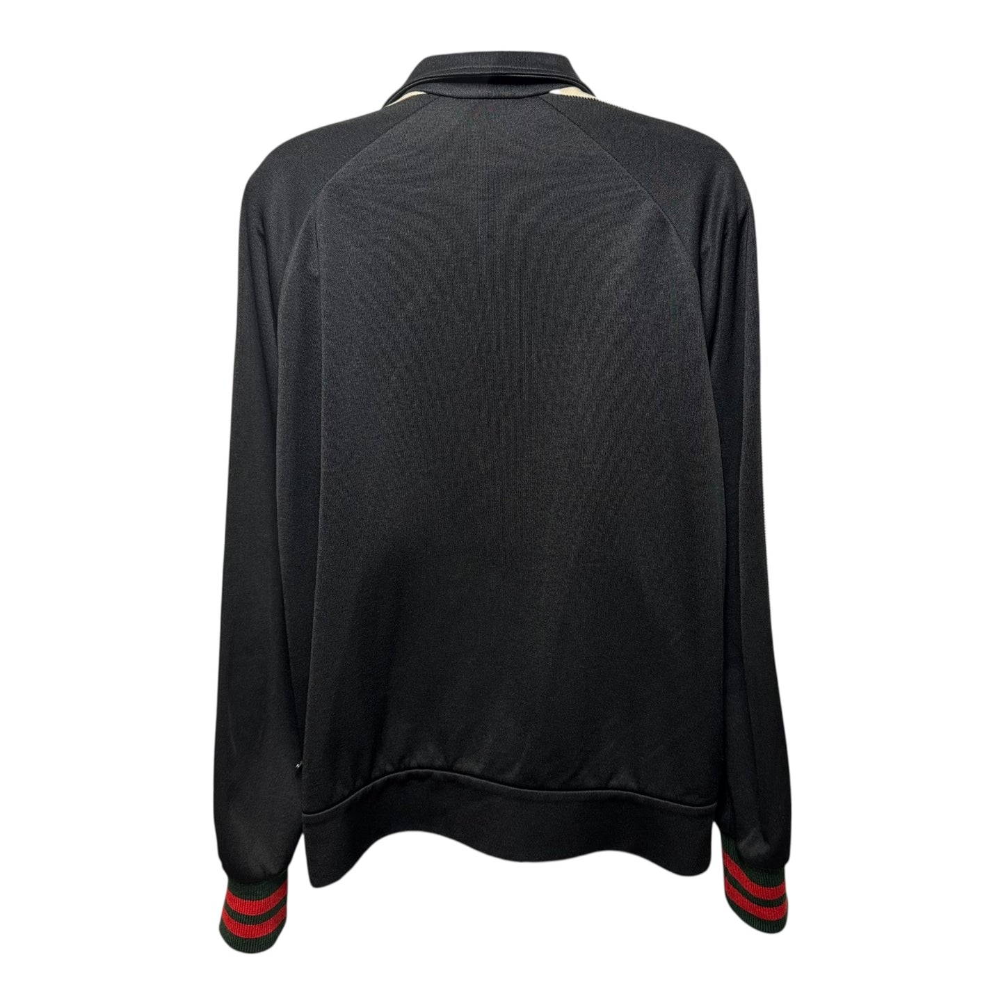 Web Trim Technical Jersey Track Jacket Luxury Designer By Gucci In Black & Cream, Size: S MEN’S