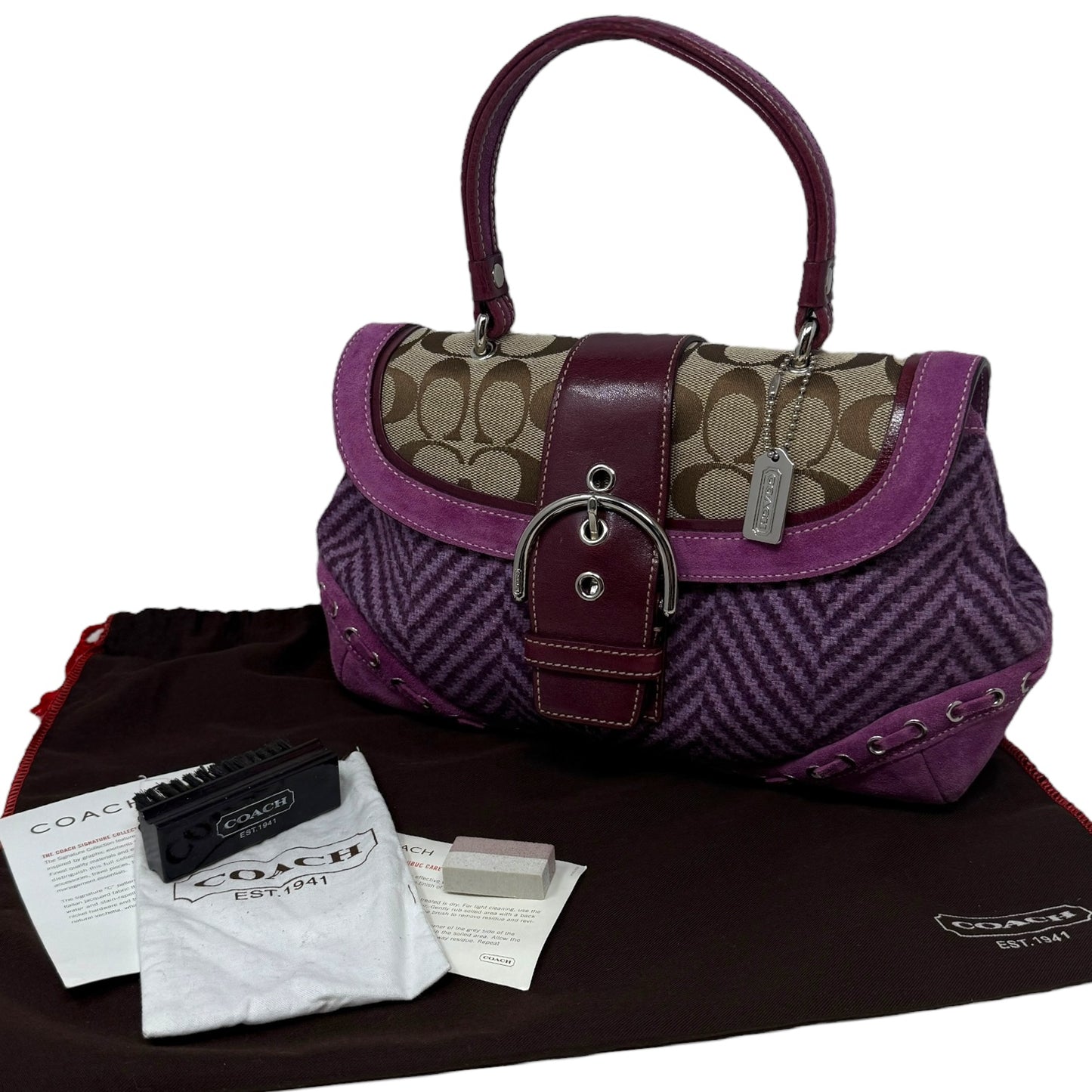 Limited Edition SoHo Herringbone Signature Collection Handbag Designer By Coach, Size: Small