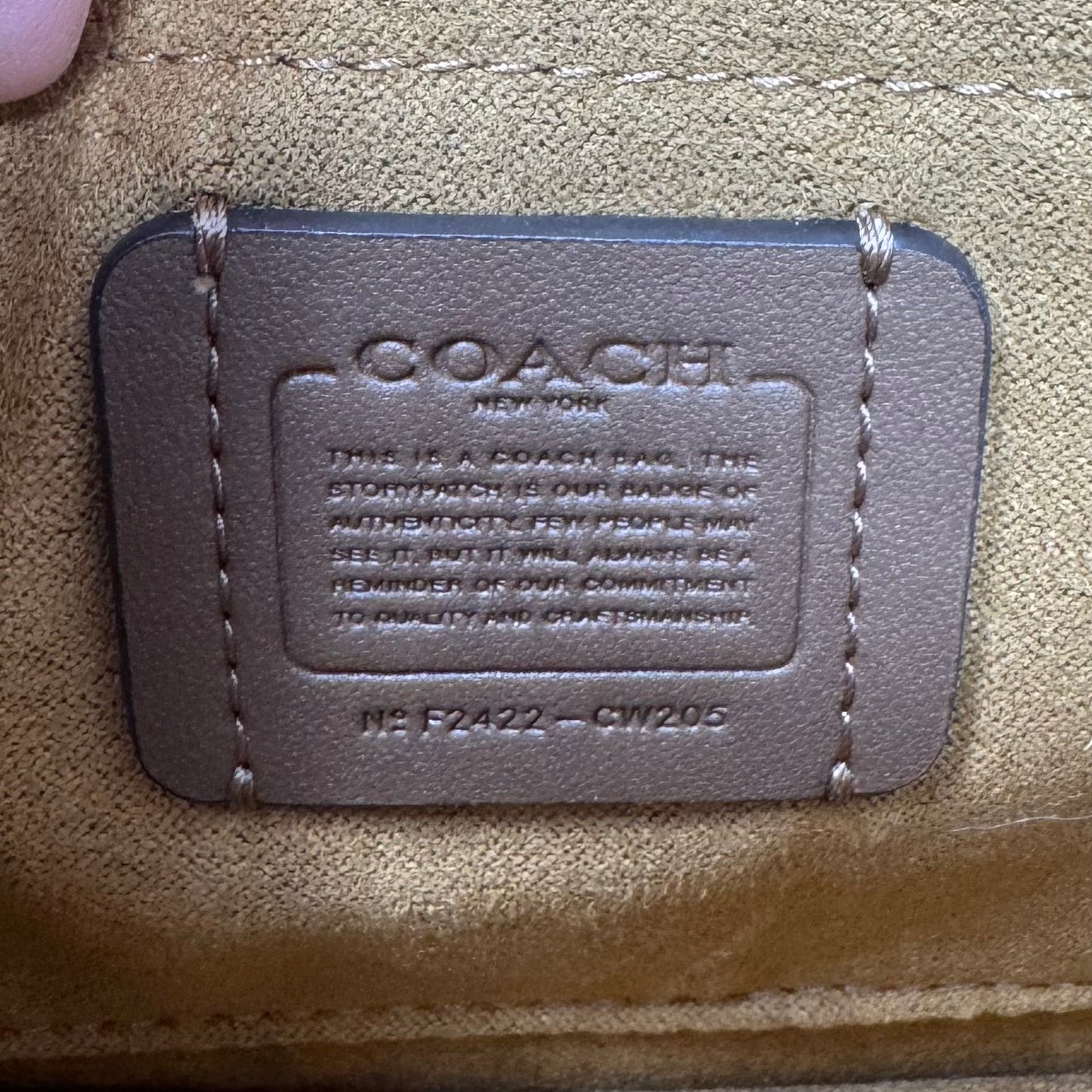 Klare Mini Patent Handbag Designer By Coach, Size: Small