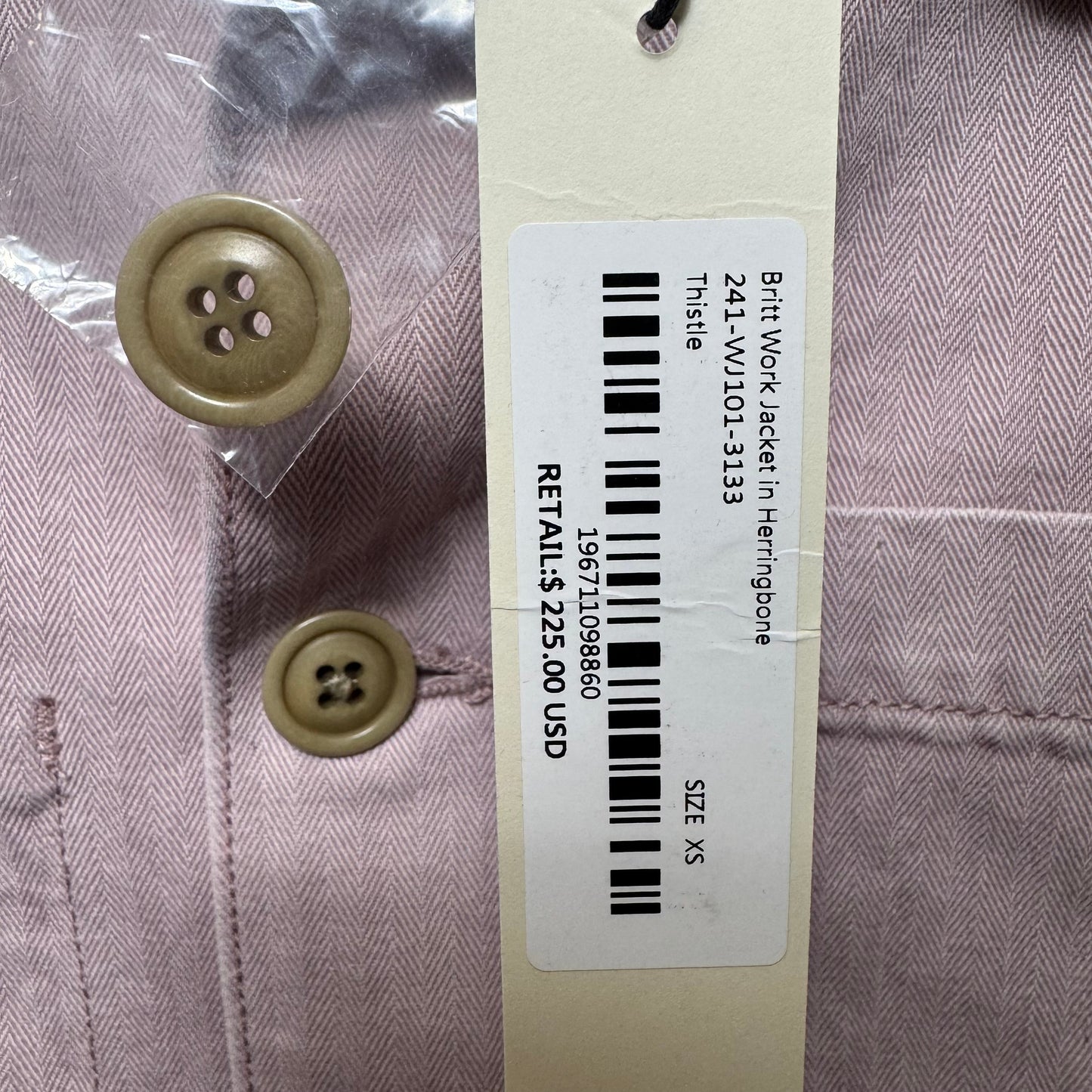 Britt Work Jacket By Alex Mill In Thistle Herringbone, Size: XS