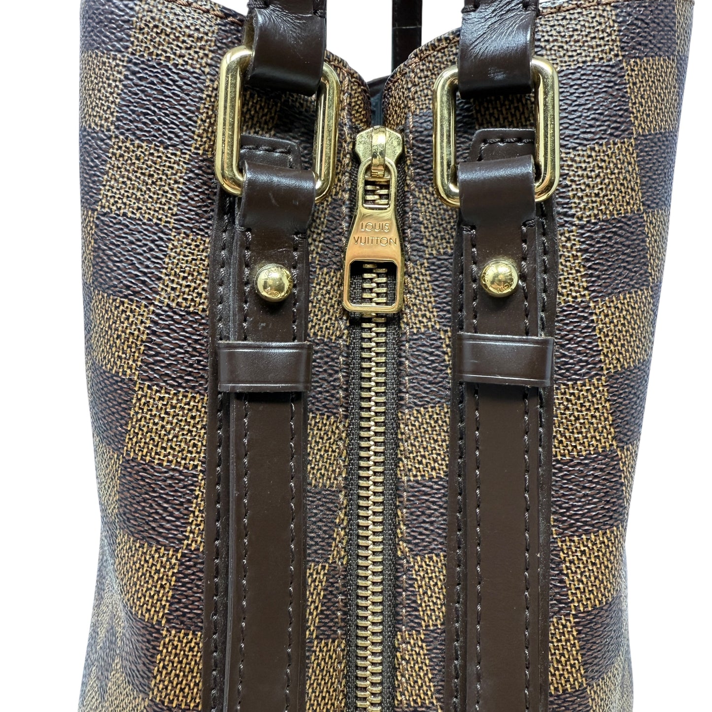 Cabas Rivington Tote In Damier Ebene Canvas Luxury Designer By Louis Vuitton, Size: Large