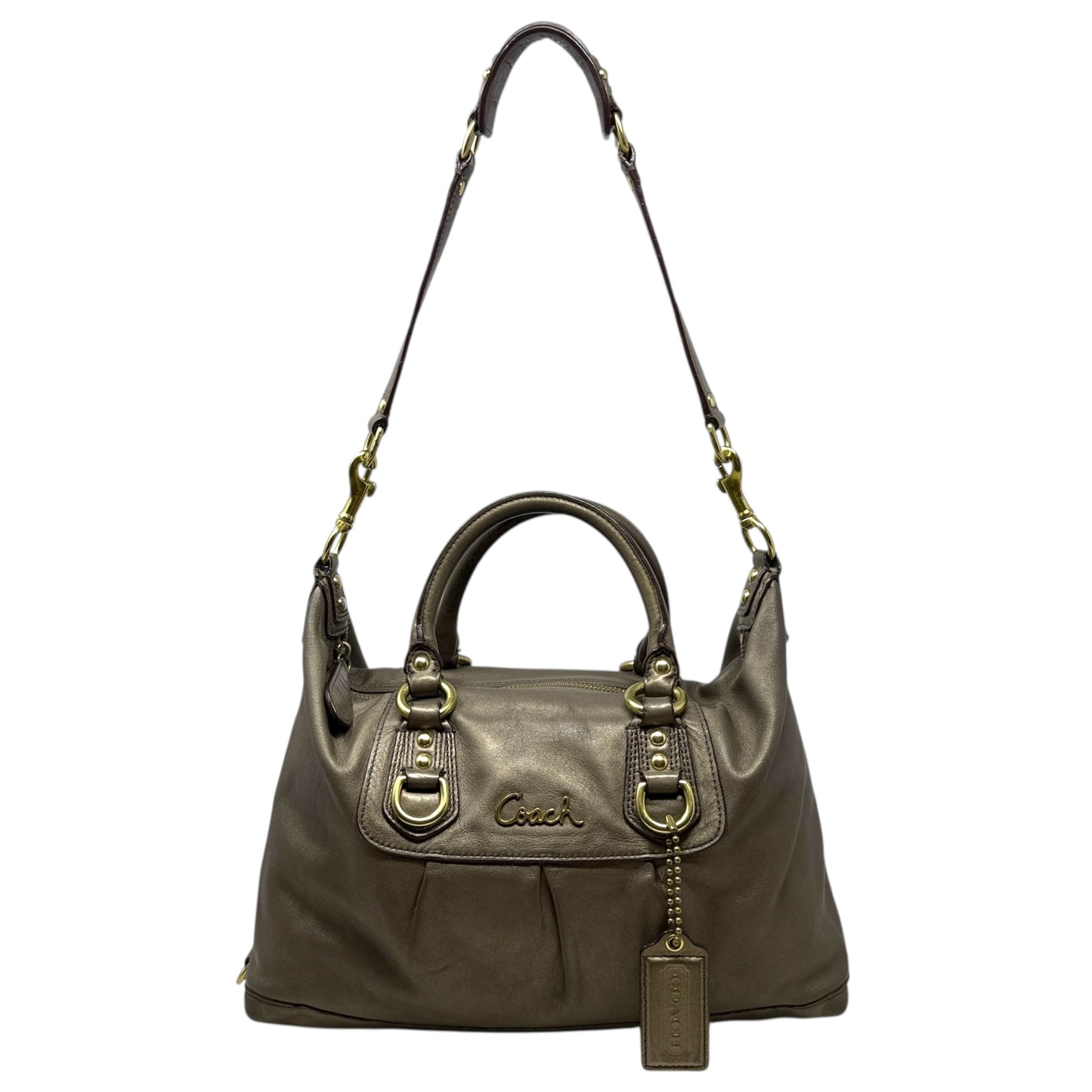 Ashley Leather Satchel Designer By Coach, Size: Medium
