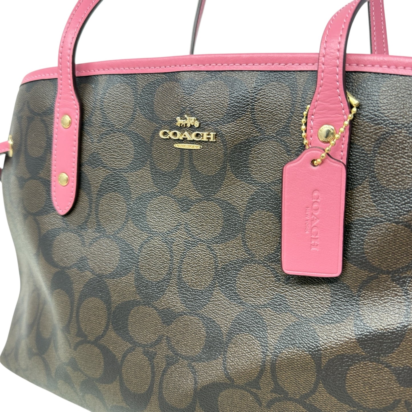Signature Drawstring Carryall Designer By Coach, Size: Medium